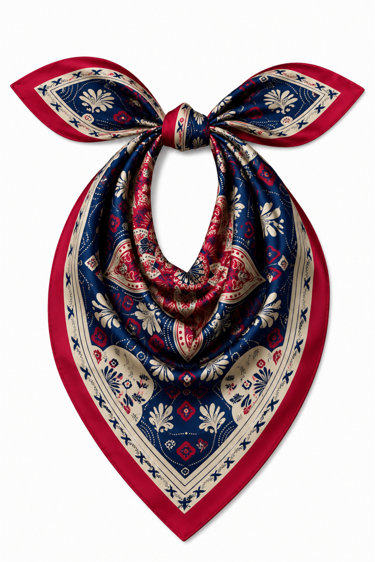 Mavi Masal Kadim Harmoni Desenli Fular Kadın Fular Bandana