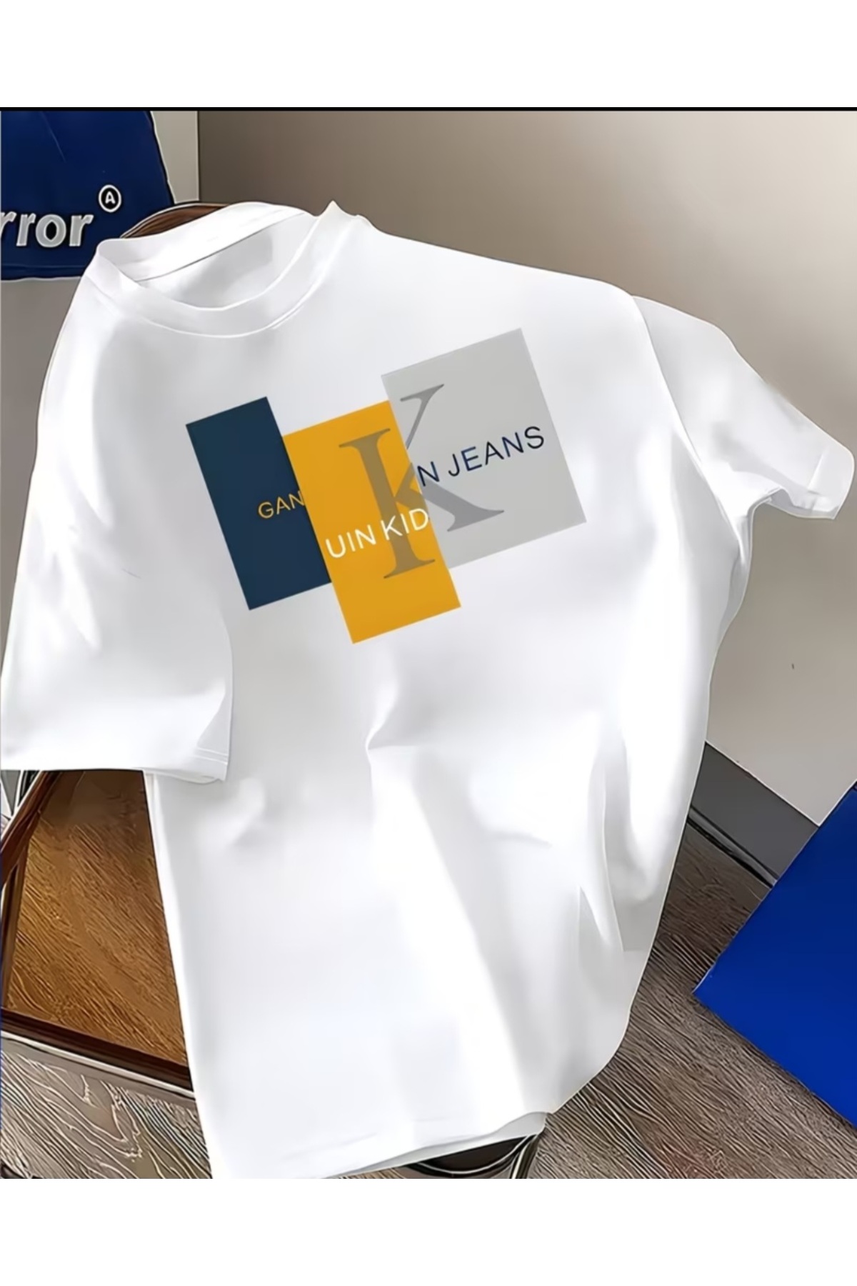 ORVIO Group Erkek Baskılı Tişört, Modern Grafik Desenli Bisiklet Yaka Günlük T-Shirt