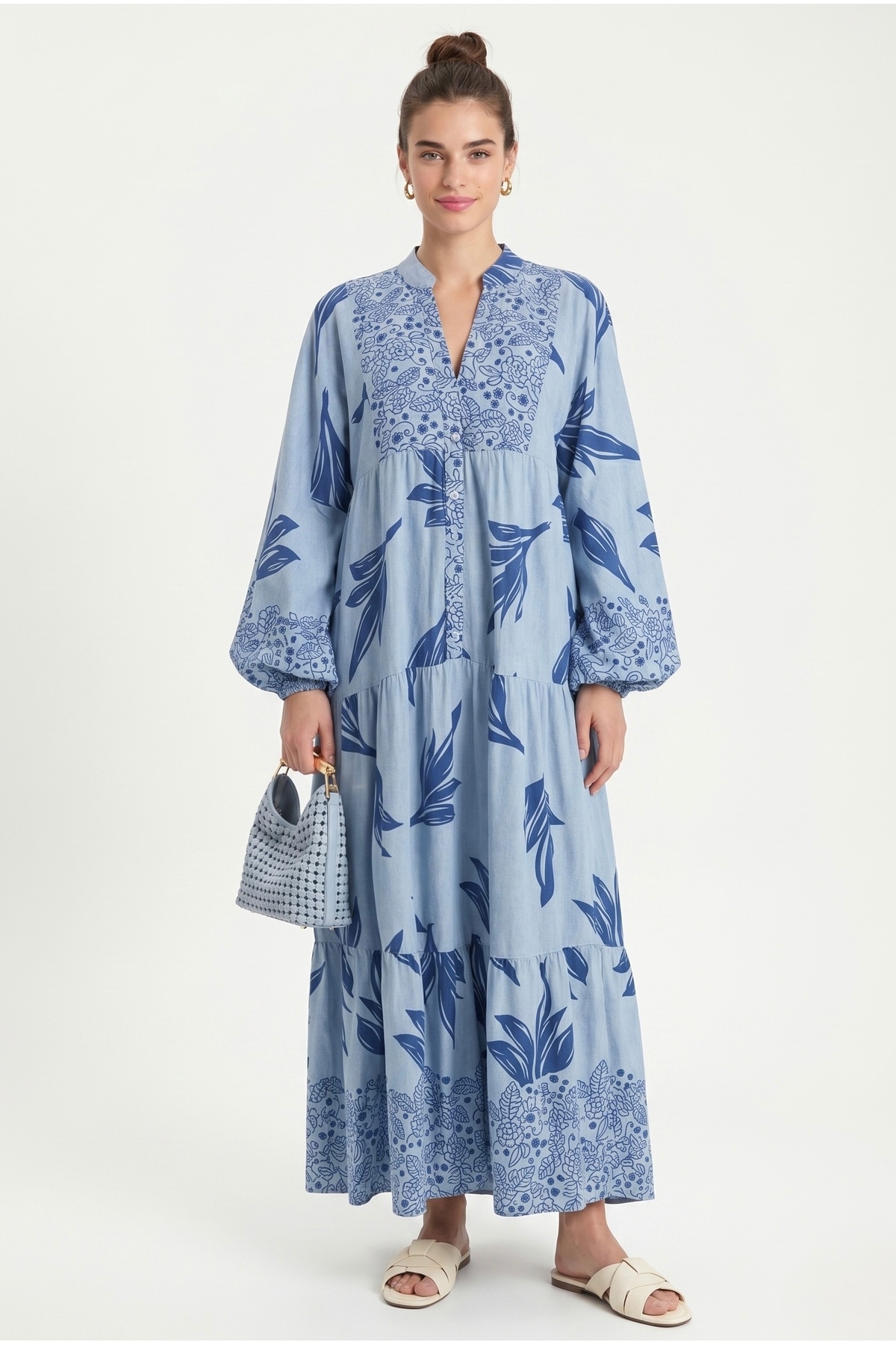 Ritnice Women's Modest New Freya Blue Women's 100% Viscose Maxi Length Layere...