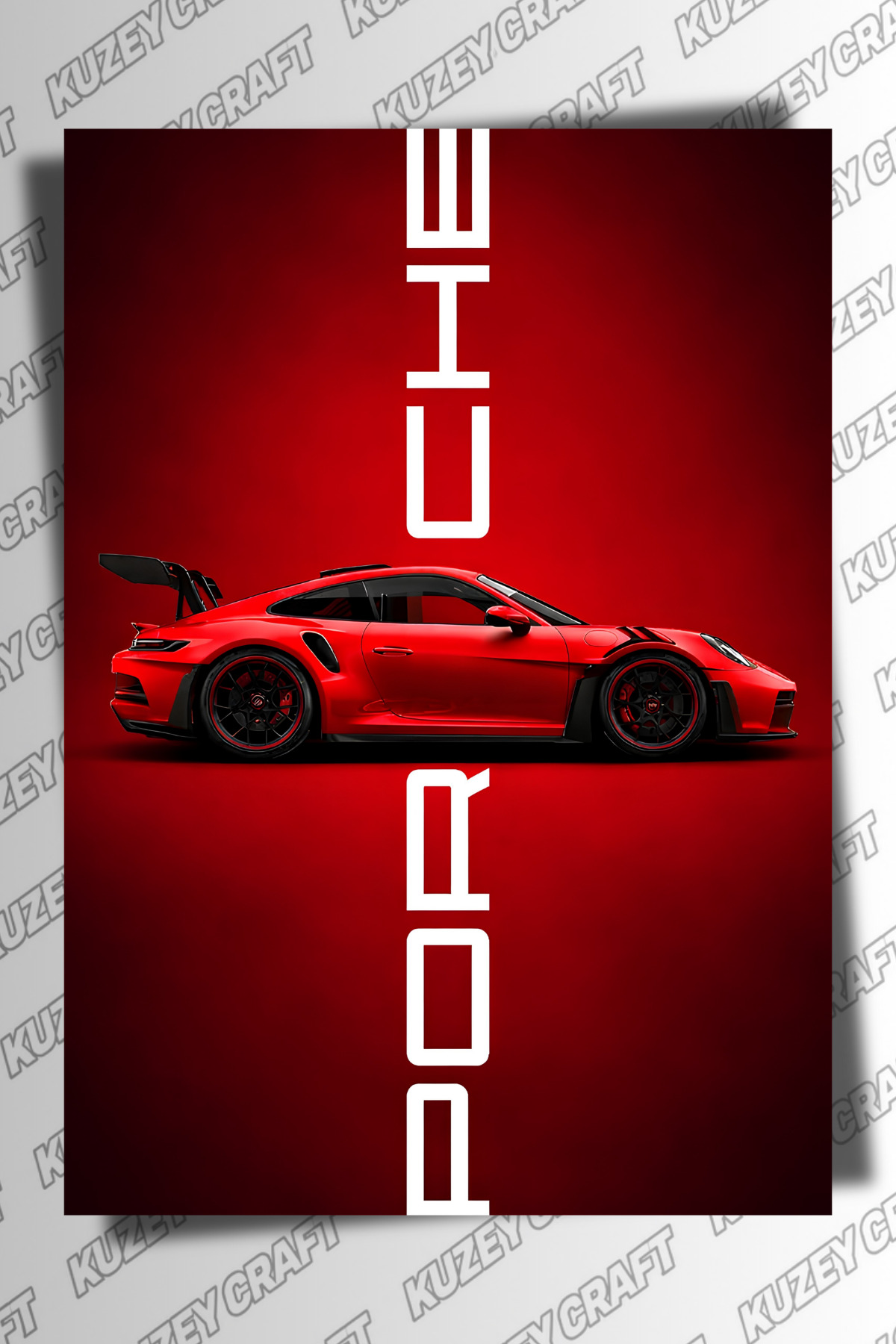 Kuzey Craft Porsche Metal Poster Duvar Tablosu Özel Tasarım Hediye