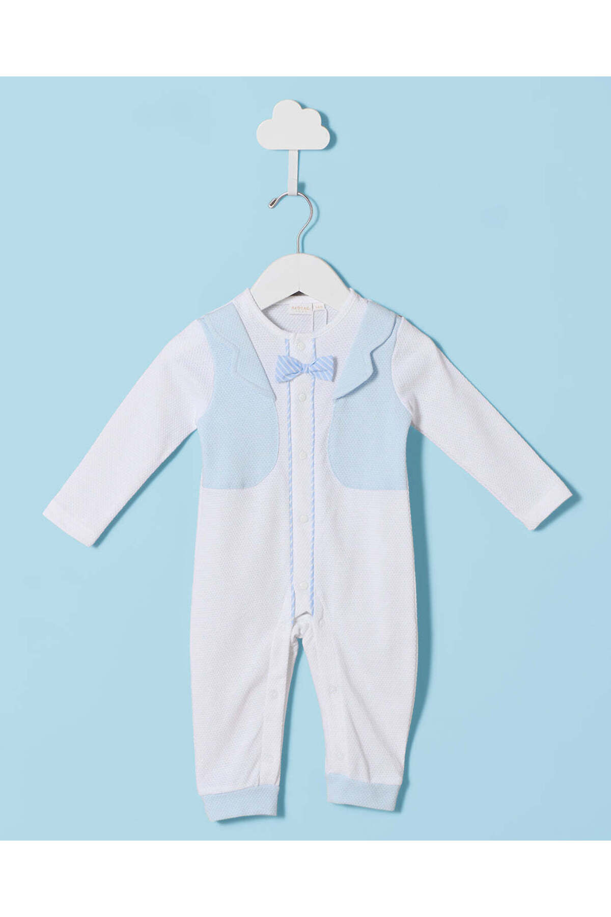 REDTAG Infant Boys White Embellished Romper Suit