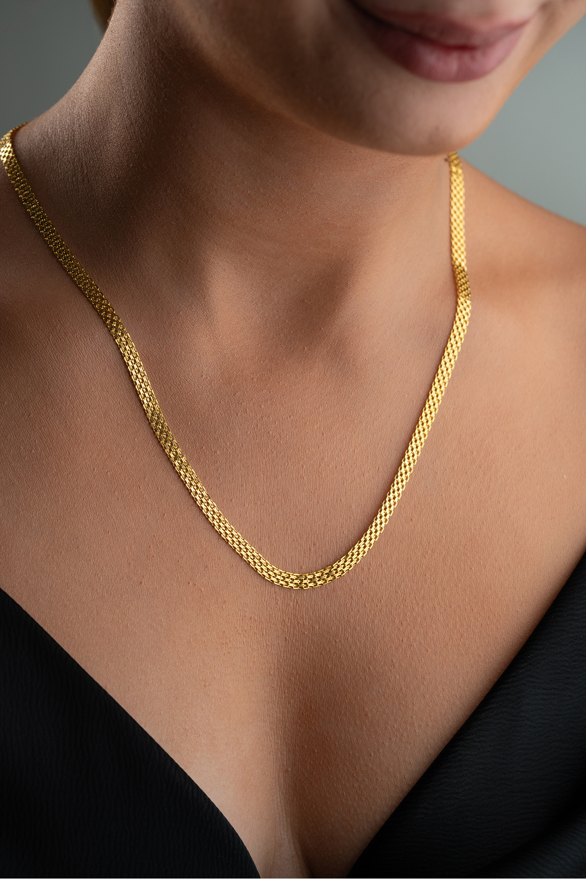 Silvano Jewelry 925 Ayar Gümüş Hasır Zincir Kolye görsel 3