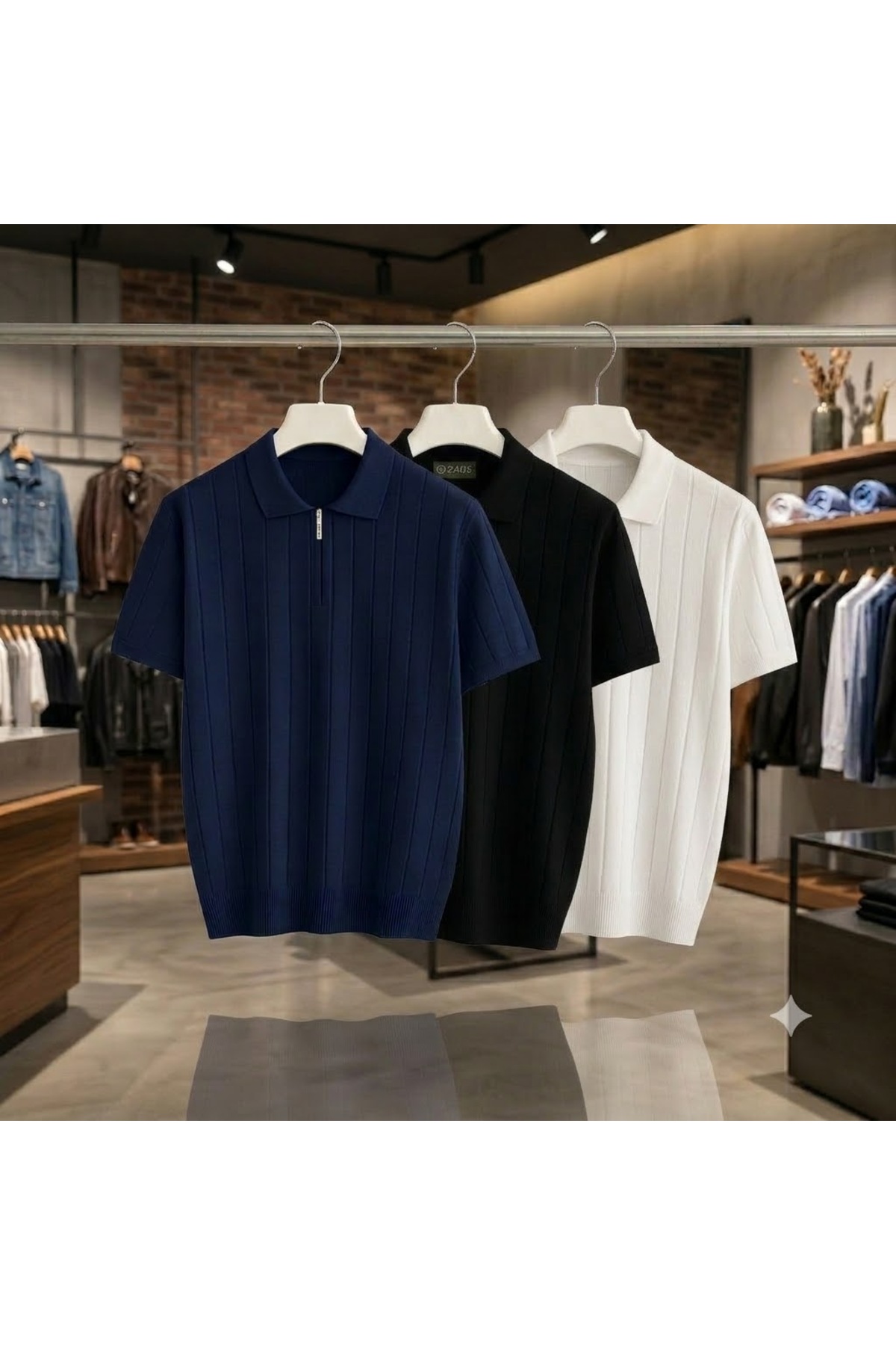 zs zaos fashion 3-Piece Advantageous Set Men's Basic Knitwear T-Shirt 100% Cotton Short Sleeve Summer T-Shirt