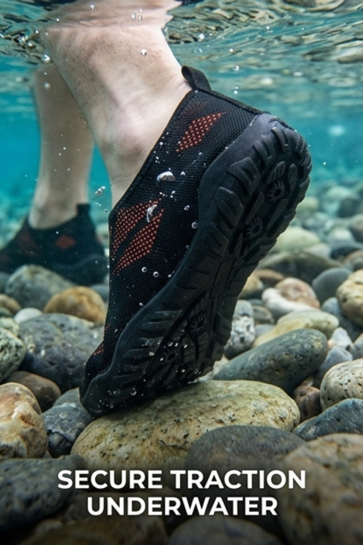 Liarca WAVEGLIDE - Esnek Siyah - Turuncu Unisex Deniz ve Plaj Ayakkabısı, Nefes Alabilir ve Hızlı Kuruyan görsel 2