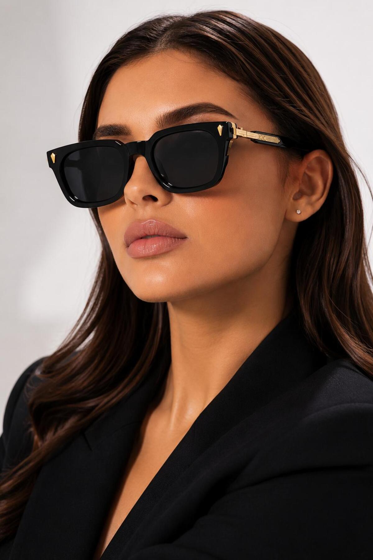 ModaLucci Lüx Tasarım Siyah Unisex Güneş Gözlüğü görsel 5