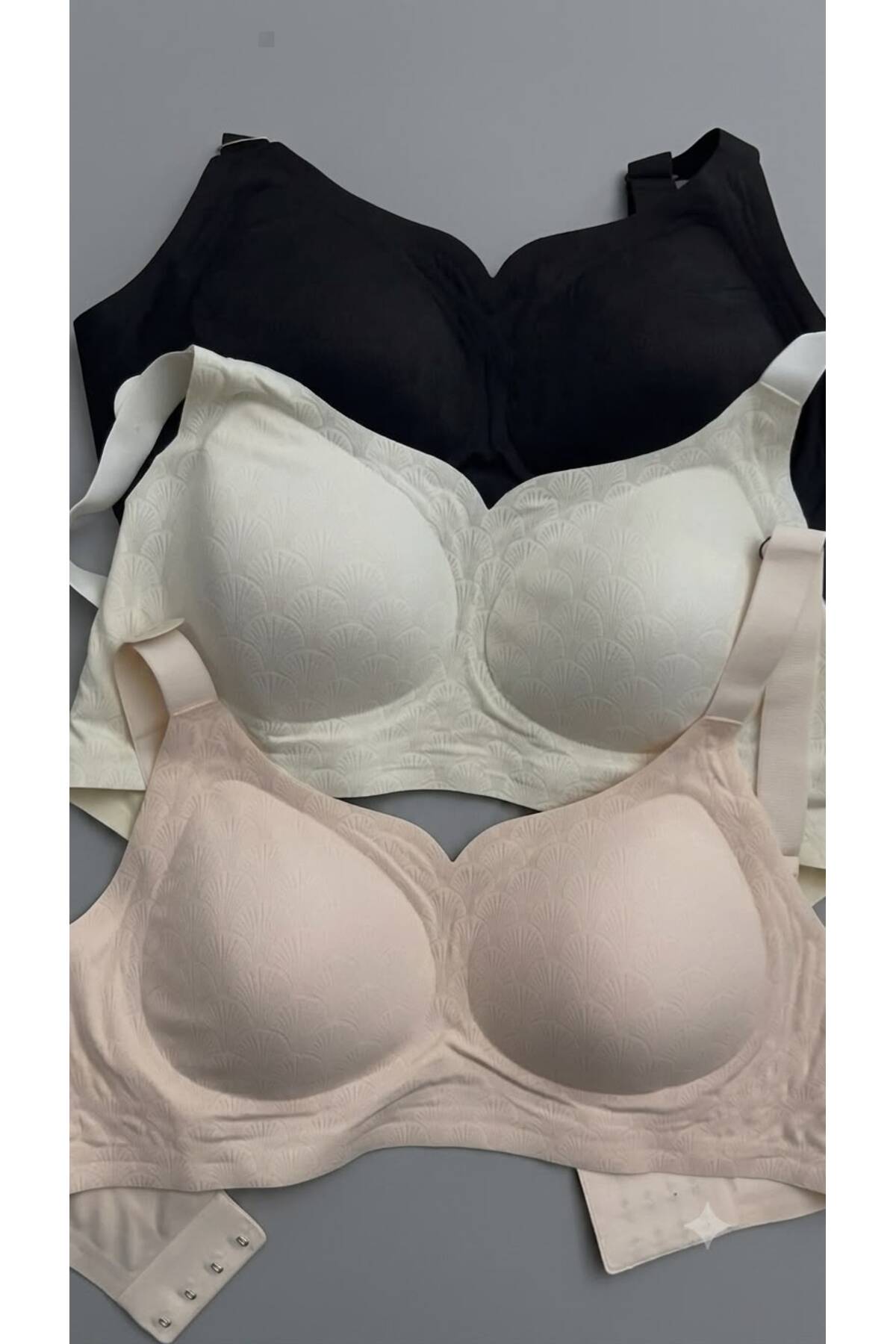 کامپوزیت PLUS SIZE LASER CUT GHOST BRA Ecru 5