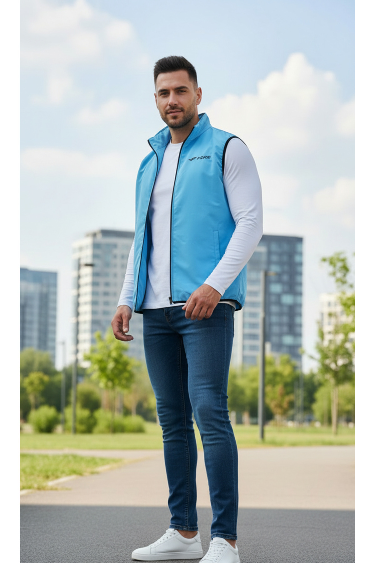 FORE SPORT Erkek Fermuarlı Yelek görsel 3