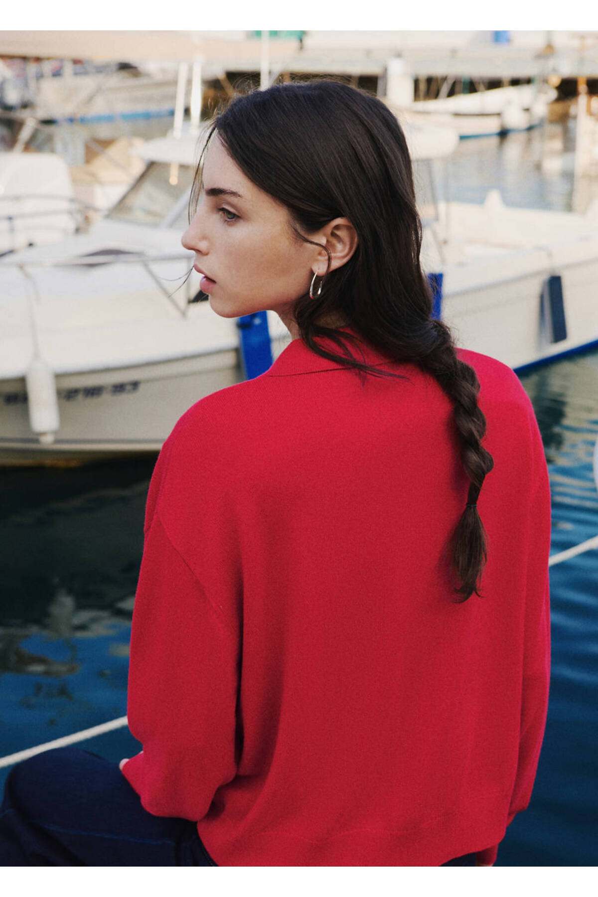 Mango Teen Polo yaka ince triko hırka görsel 4