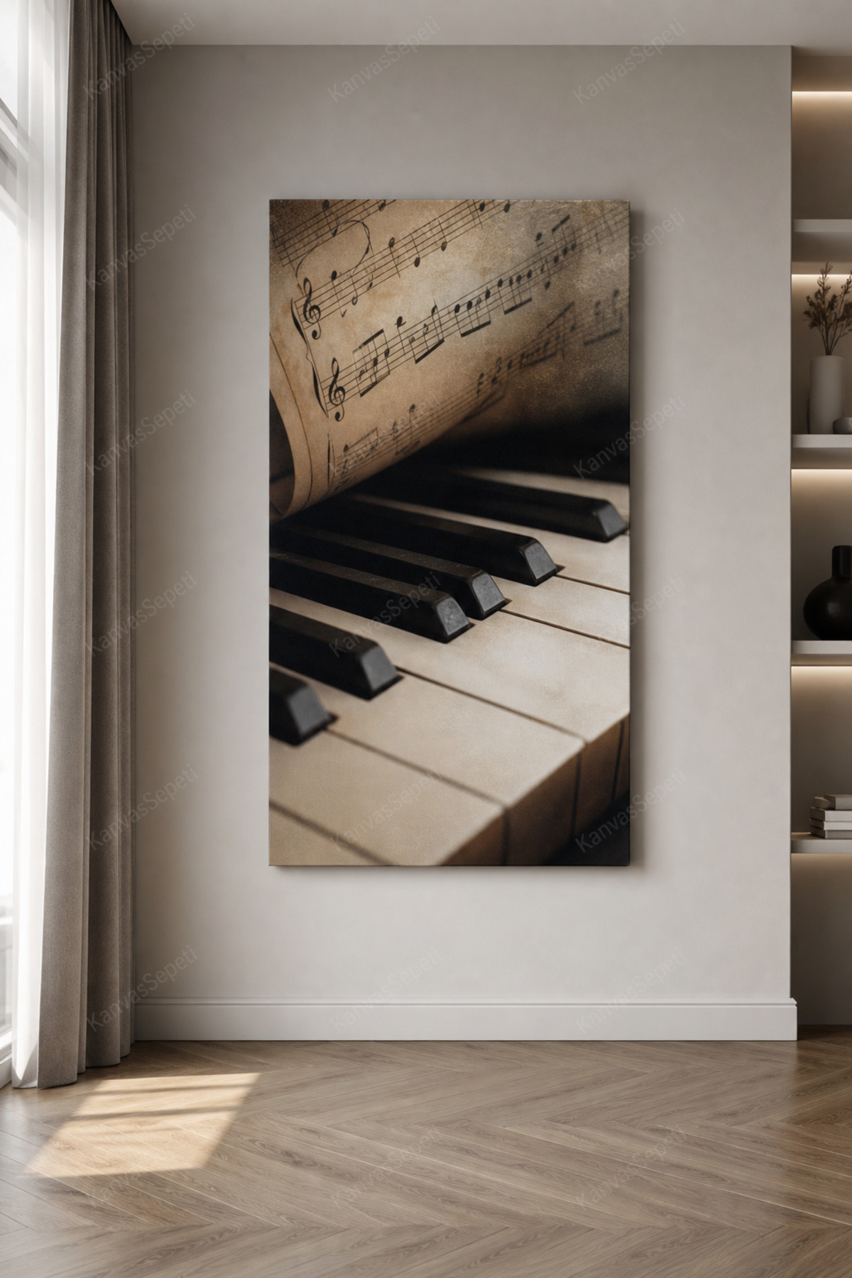 Şık ve Modern Piyano Melodisi Kanvas Tablo
