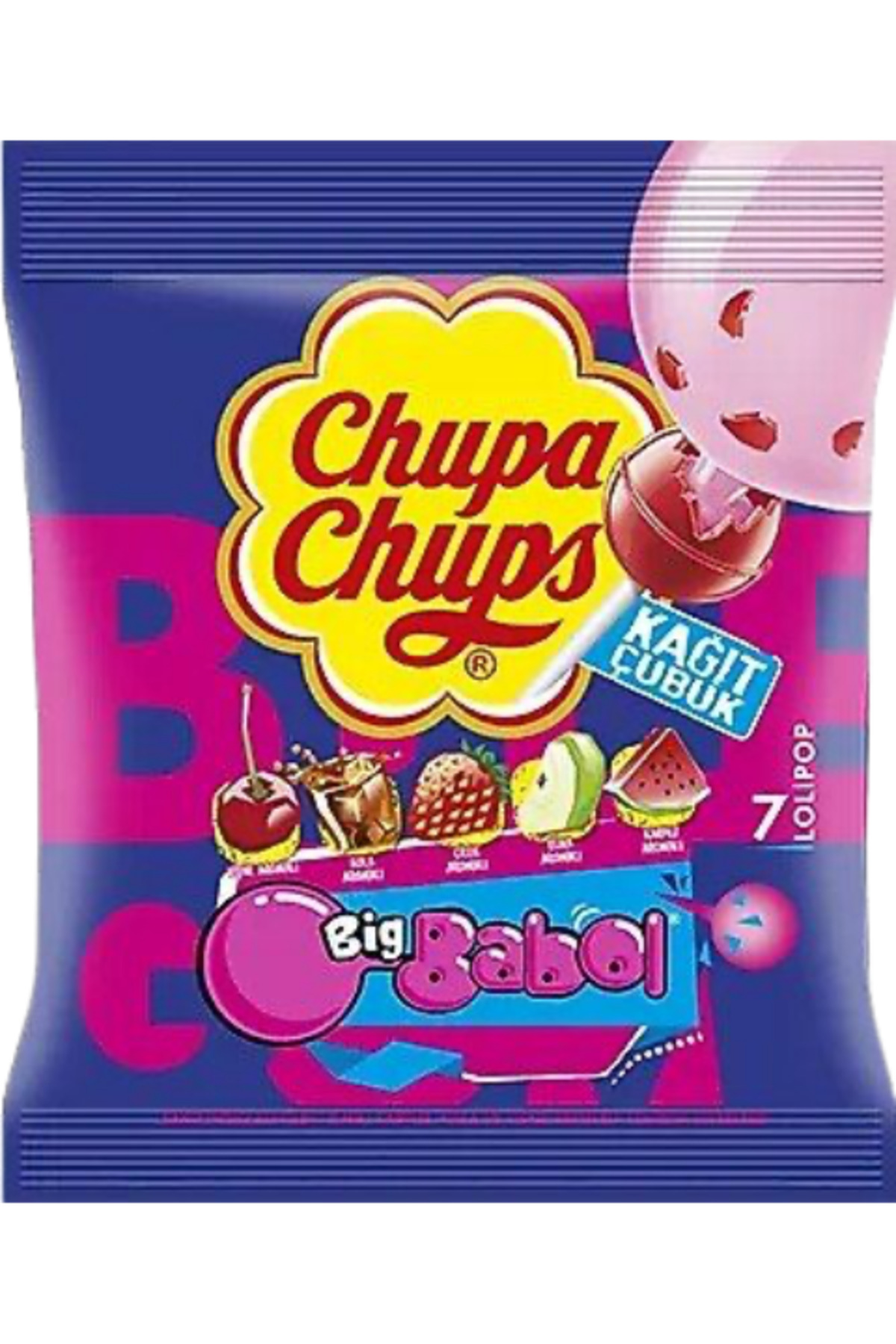 Chupa Chups Sakız Dolgulu Çilek, Elma, Karpuz, Kola ve Vişne