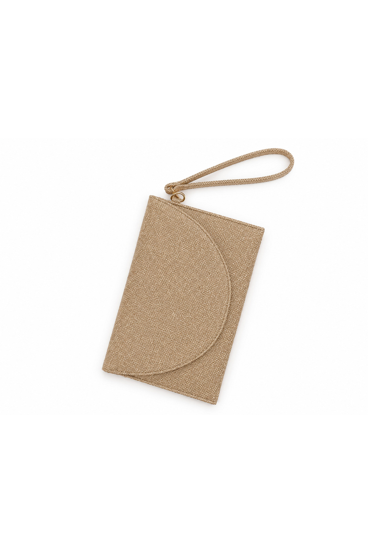 Elviora Kadın Kum Beji Hasır Dokulu Portföy Çanta, Bilek Askılı Şık Clutch El Çantası, Günlük ve Özel Davet Kullanımı