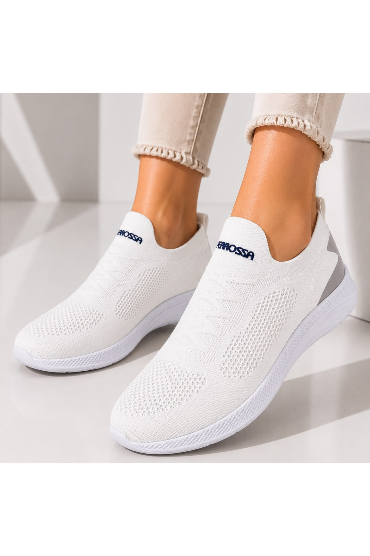 Ferrosa 041 Ortapedik Triko Beyaz Rahat Unisex Spor Ayakkabı — رنگارنگ — تصویر 2 از 6