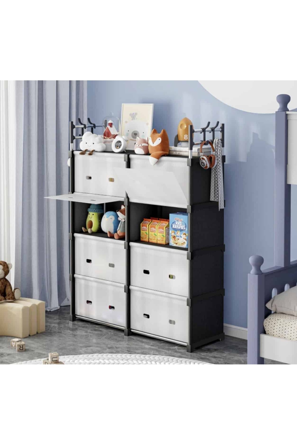 OEM Modular organizer cabinet with 8 compartments, for clothes, shoes, toys a...