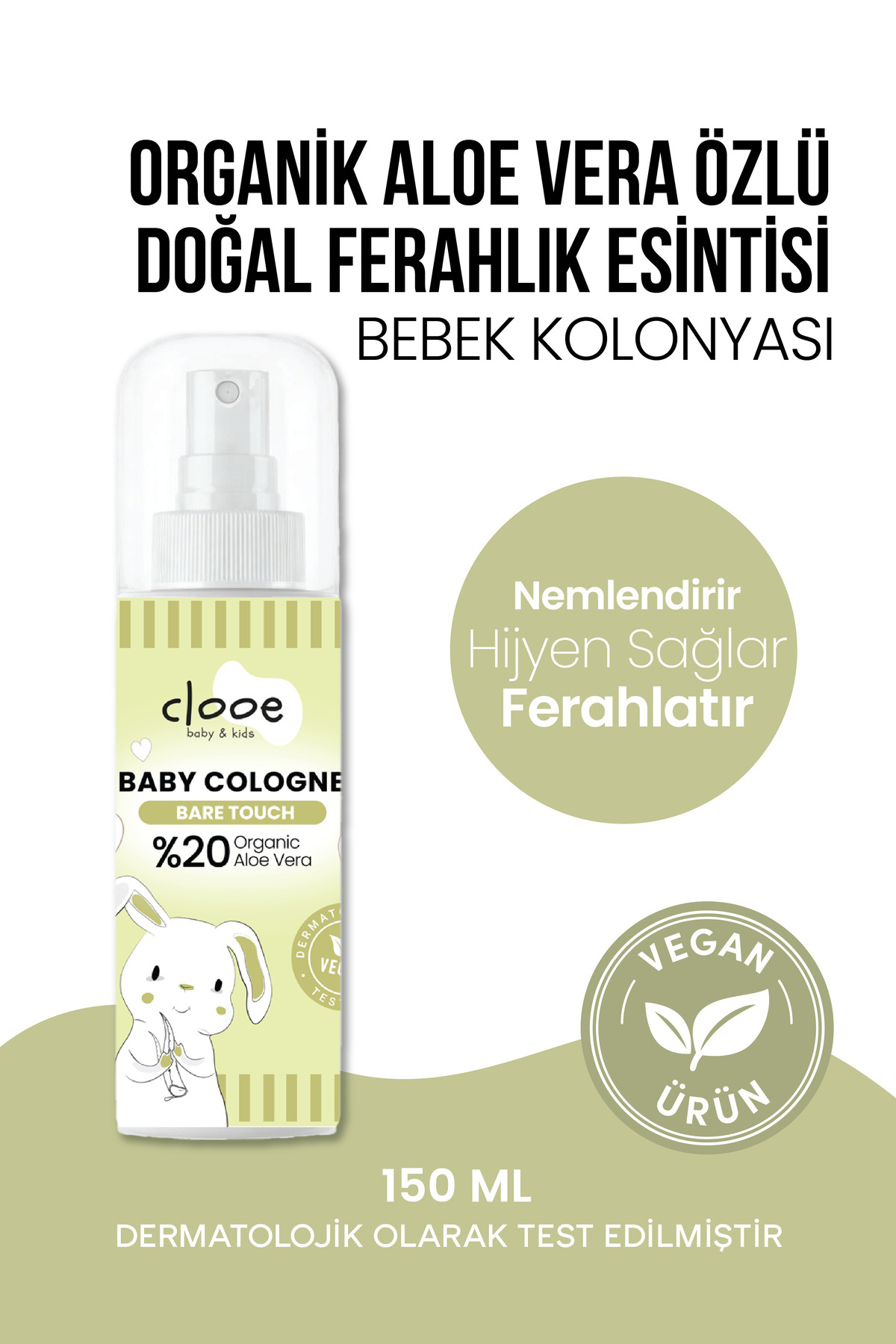 Vegan Bebek Kolonyası Seti Organik Aloe Vera Özlü Karma Paket 8x150ml — PKA053 — تصویر 8 از 8