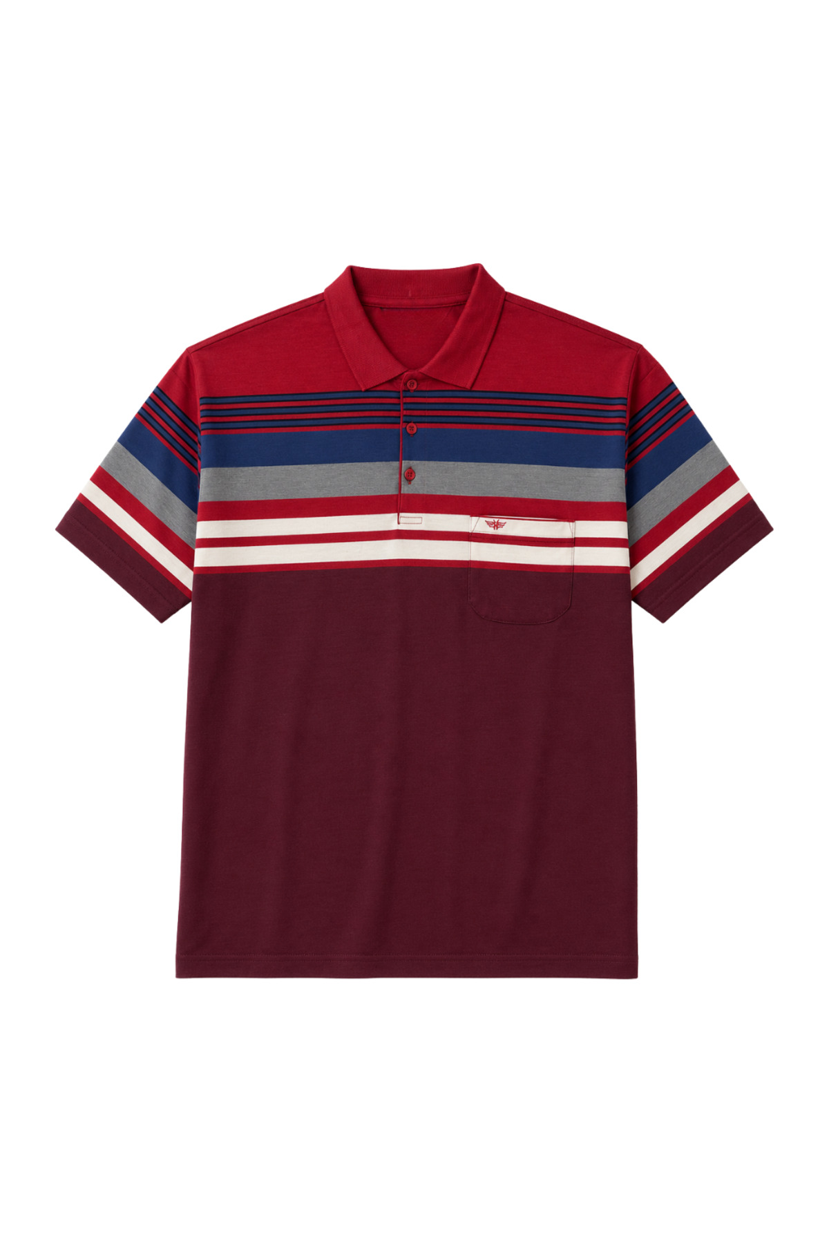 BattalModa Erkek Büyük Beden Bordo Polo Yaka Kısa Kollu Stripe Tişört 5XL-6XL-7XL-8XL görsel 4