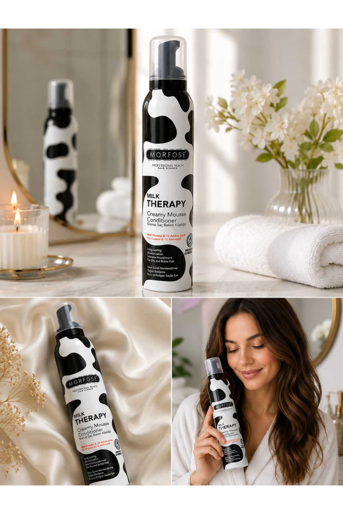 Milk Therapy Kremsi Saç Bakım Köpüğü 200 ml | Milk Protein & 12 Amino Asit | Durulanmayan Saç Köpüğü — KÖPÜK1 — تصویر 3 از 4