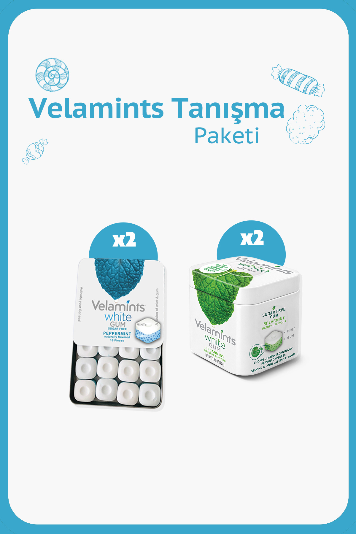 CIGARETTES リチャード・クライン Ülker Velamints Tanışma Paketi - Yeşil ve Nane Aromalı Sakız