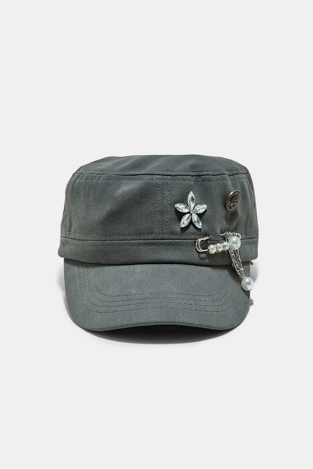 Stradivarius Boncuklu militer şapka