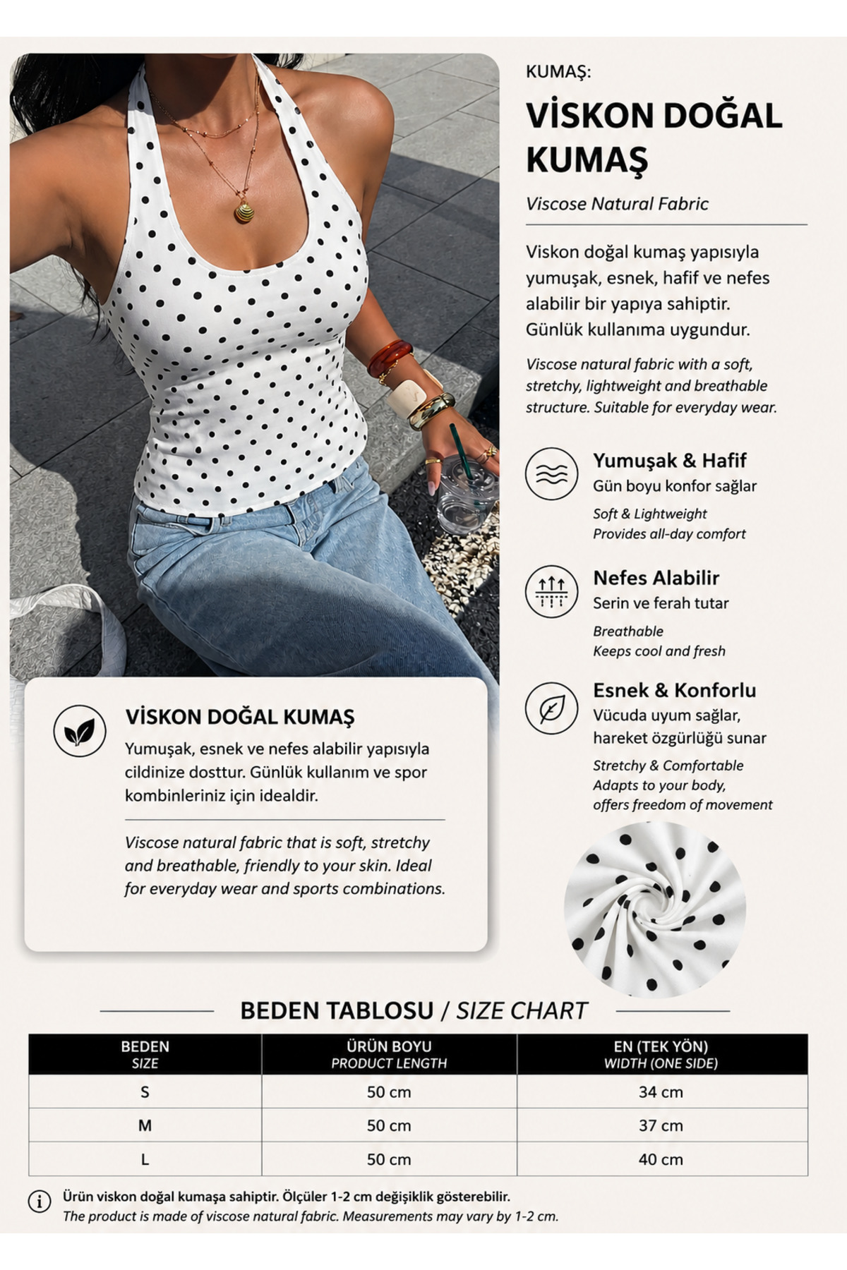 ÖZ PAMUK Halter Yaka Boyundan Geçirmeli Basic Düz Esnek Kumaş BLUZ görsel 4
