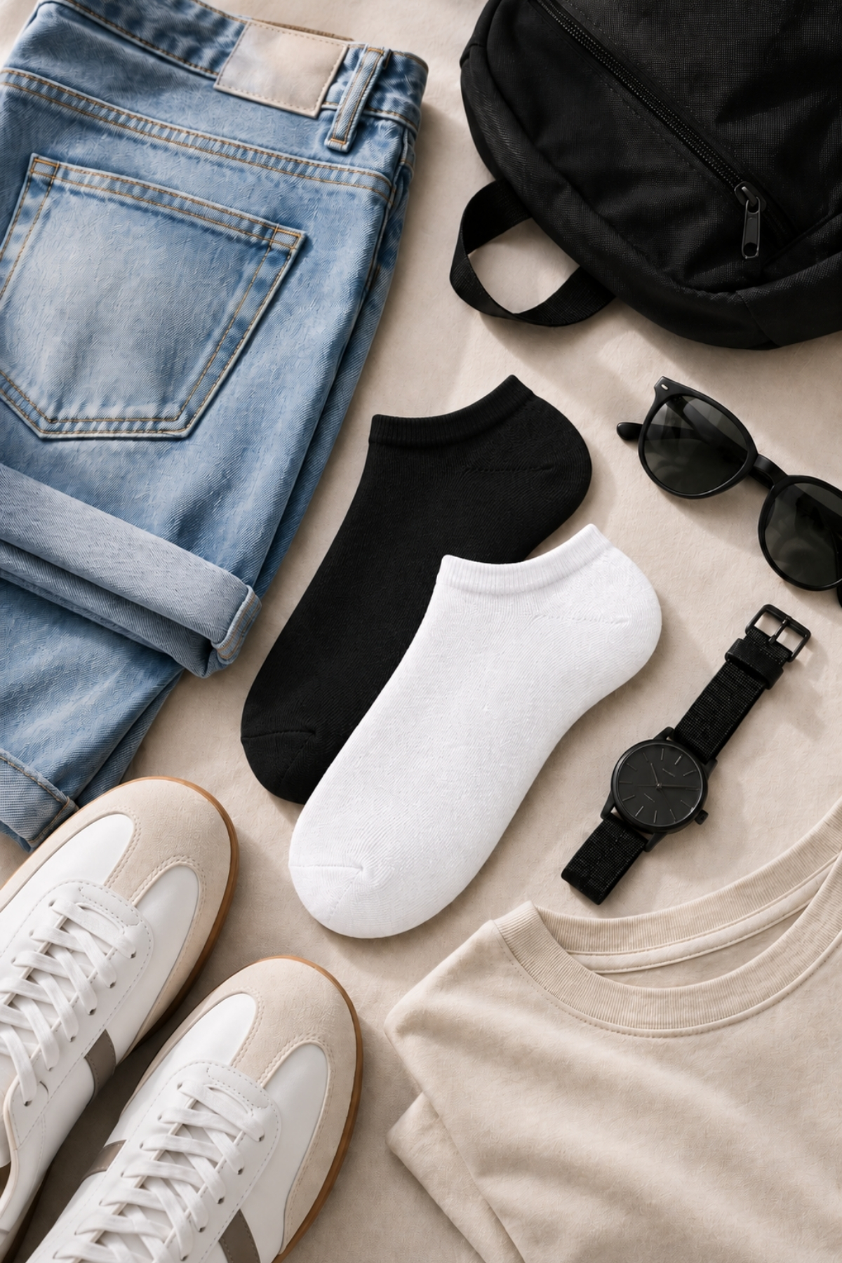 Dore Orijinal 6 Çift Unisex Pamuklu Spor Ayakkabı Sneaker Kısa Patik Çorap - 3 Siyah - 3 Beyaz görsel 2