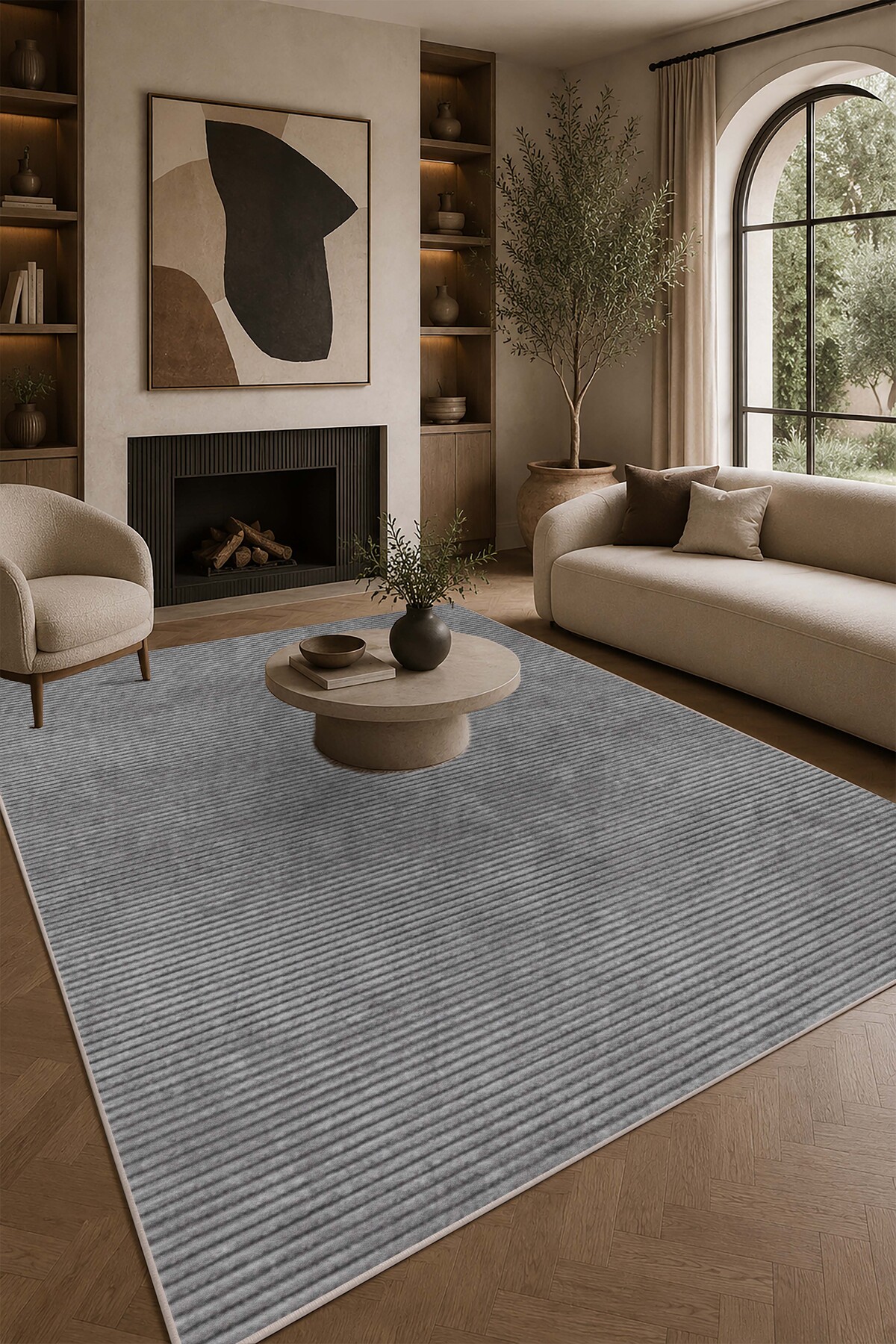 NOVİRA HOME Lüks Salon Halısı Makinede Yıkanabilir Kaymaz Taban Halı