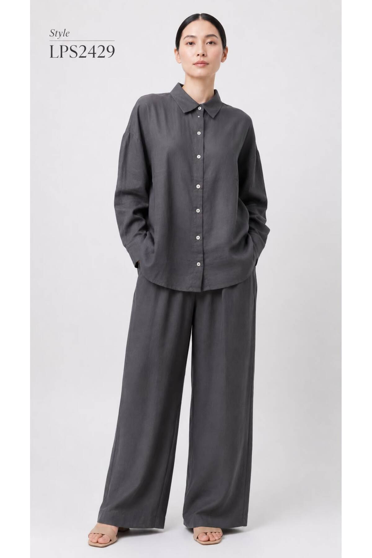 LINELLE Women's Relaxed Fit Linen Blend Co-Ord Set