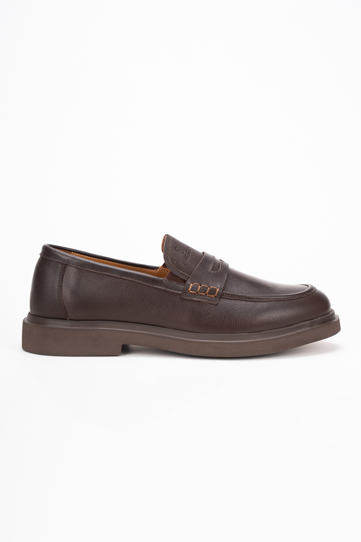 Fame Step Hakiki Deri Erkek Loafer Mokasen Klasik Ayakkabı Comfort Kahve Prato