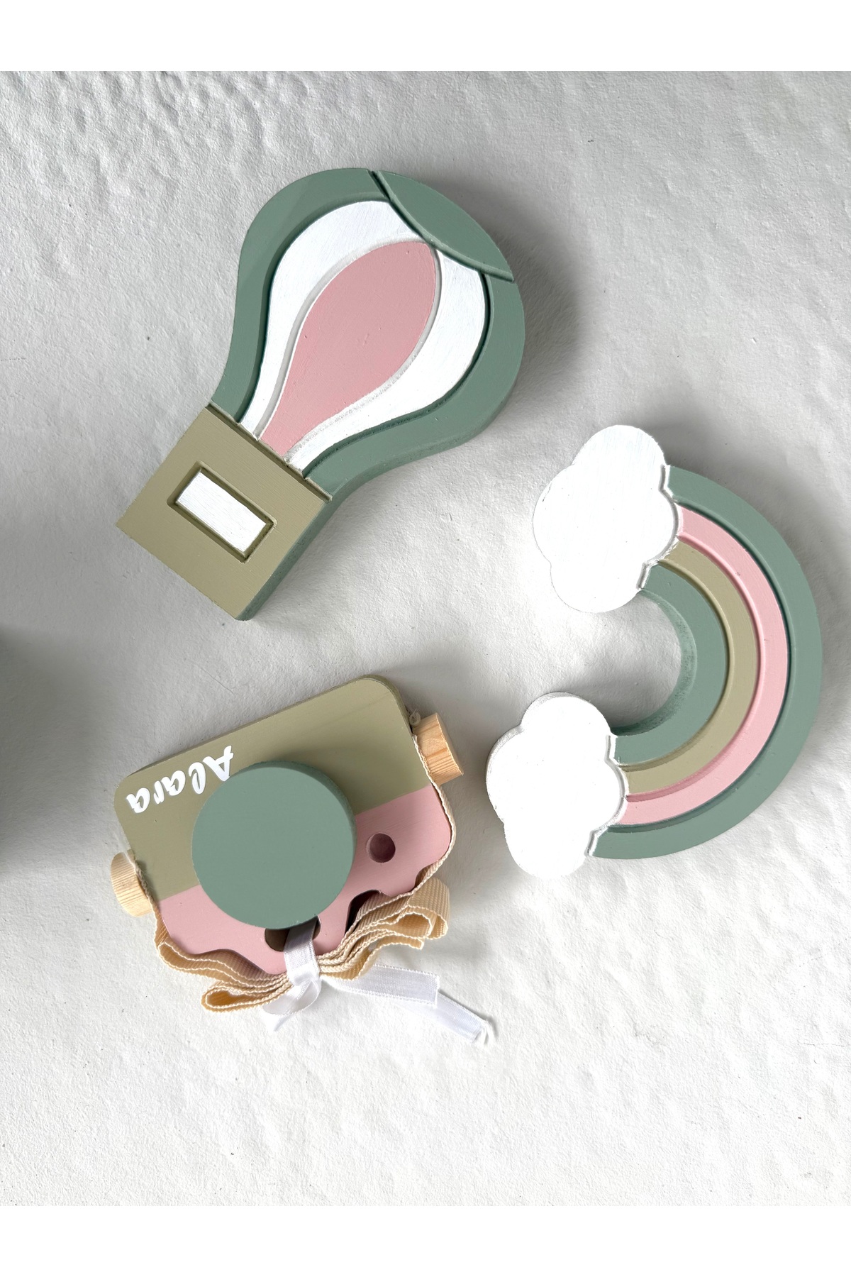 3 objeli set pembe adaçayı set