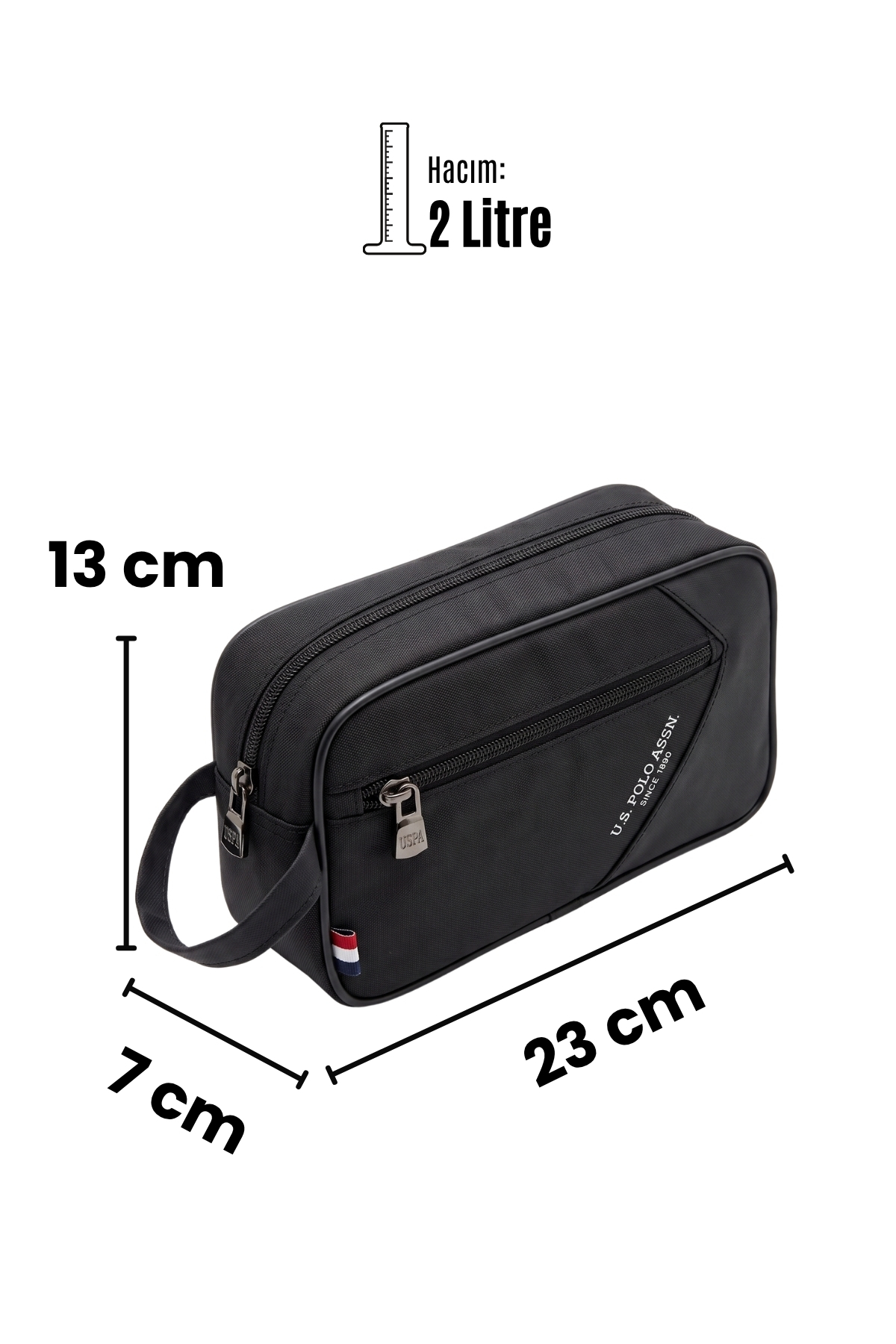 U.S. Polo Assn. U.S Polo Assn 26063 Erkek El Portföyü El Çantası Clutch Çanta Traş Çantası SİYAH görsel 6
