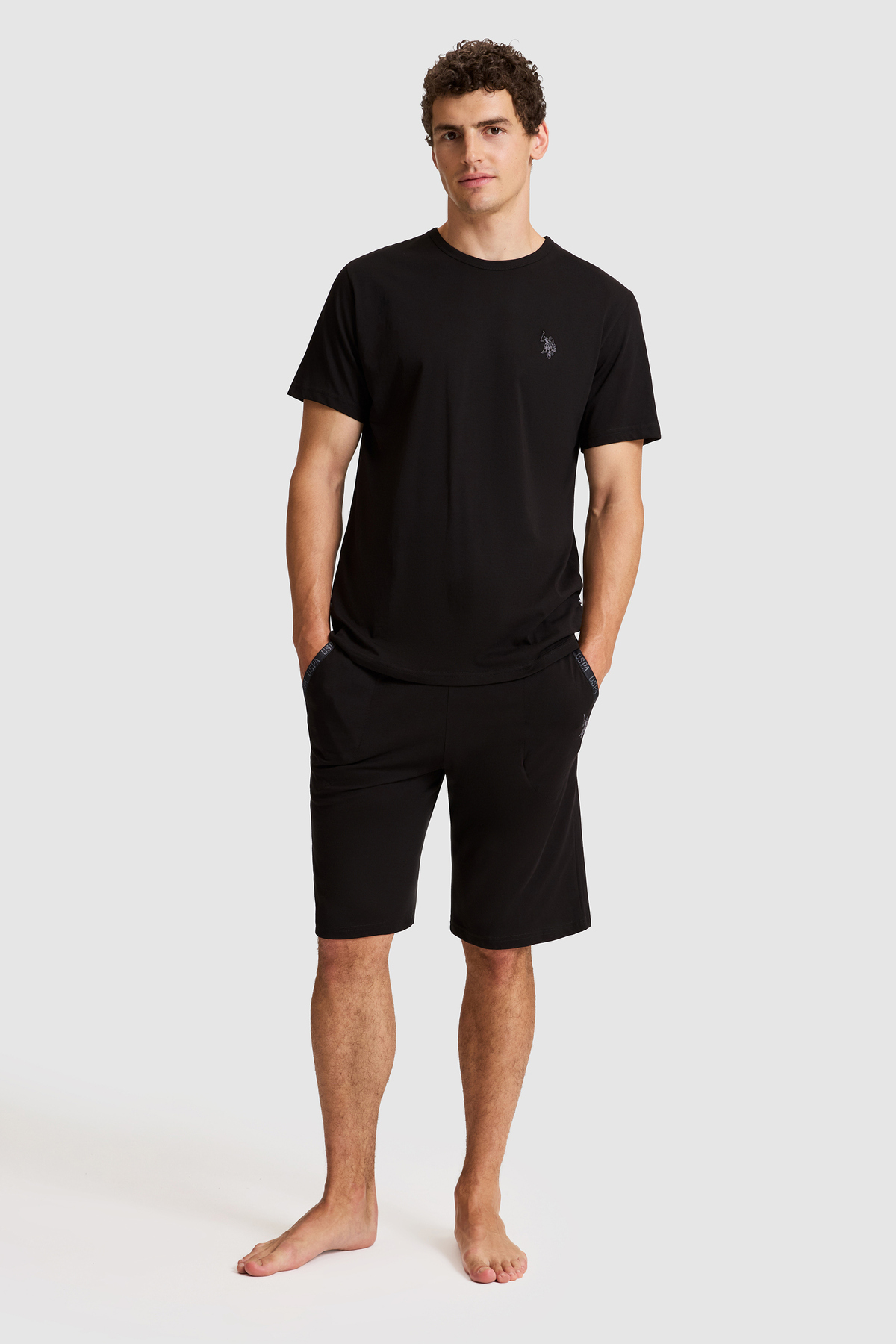 U.S. Polo Assn. Erkek Siyah Pijama Takımı 50326135-VR046 görsel 4