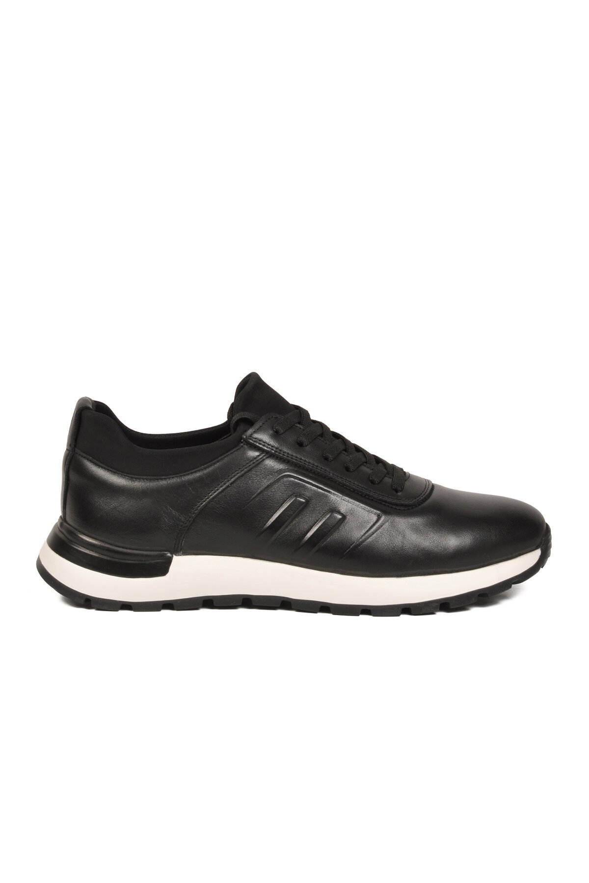 Voyager Erkek Siyah Hakiki Deri Casual Ayakkabı Bağcıklı Rahat Konfor Tabanlı Sneaker M294 M görsel 2