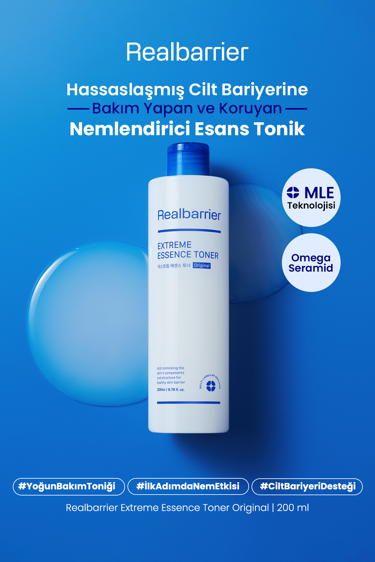 Real Barrier Hassaslaşmış Cilt Bariyerini Destekleyen Nemlendirici Tonik REALBARRIER Extreme Essence Toner Origin — RB01