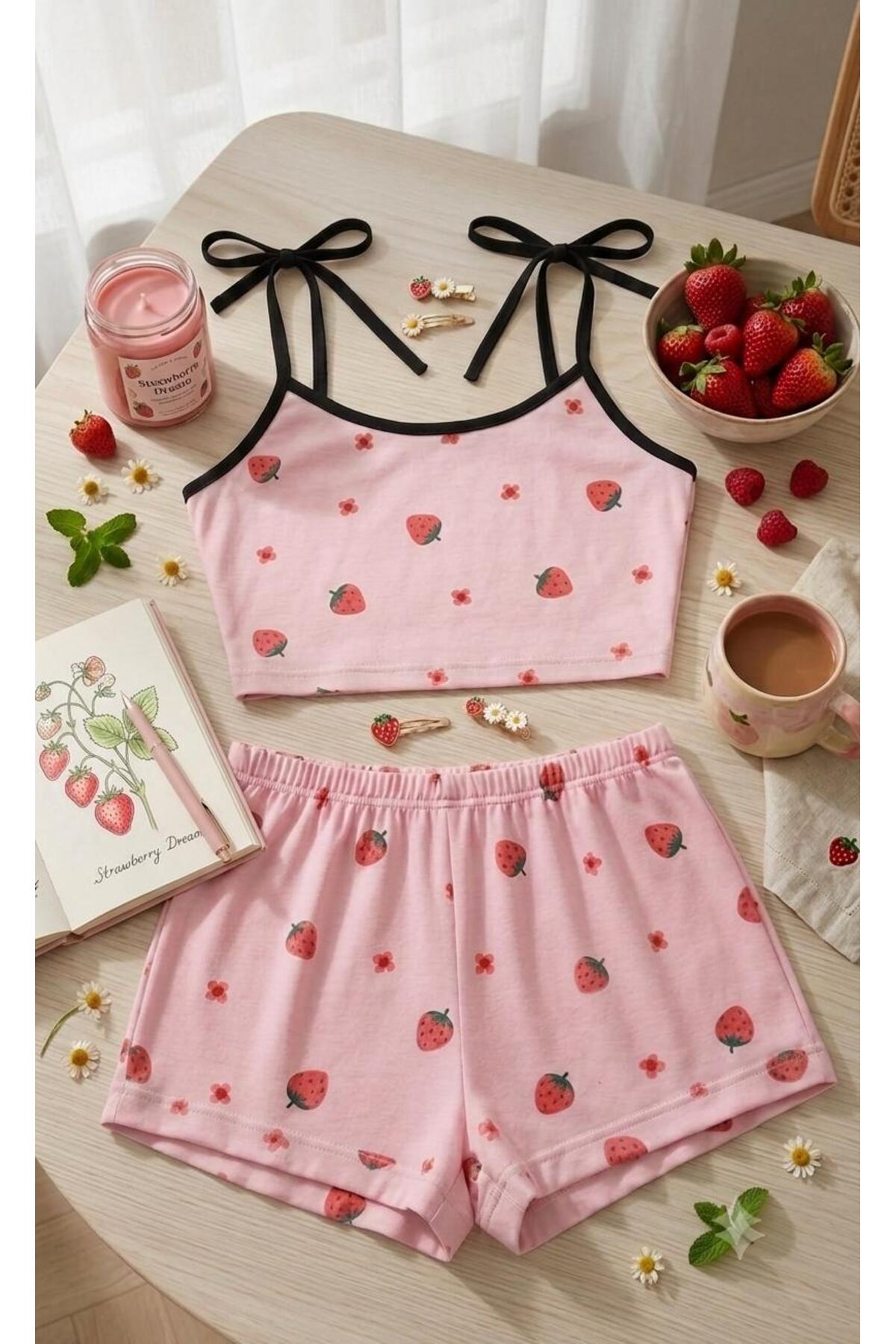 PEMBİŞ HOMEWEAR ŞORT TAKIMI SZNSNU