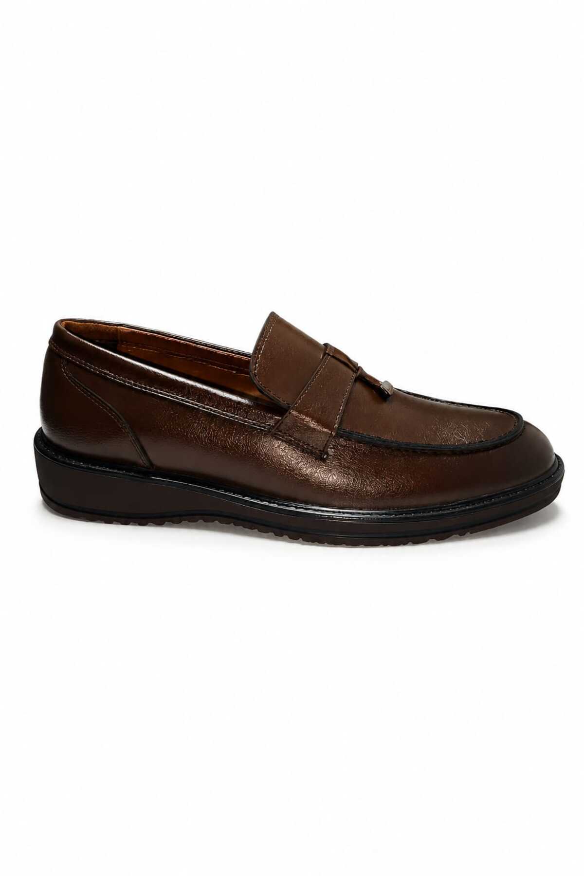 KİNGLE Erkek Kahverengi Klasik Loafer, Şık Günlük & Klasik Ayakkabı 1364 görsel 6