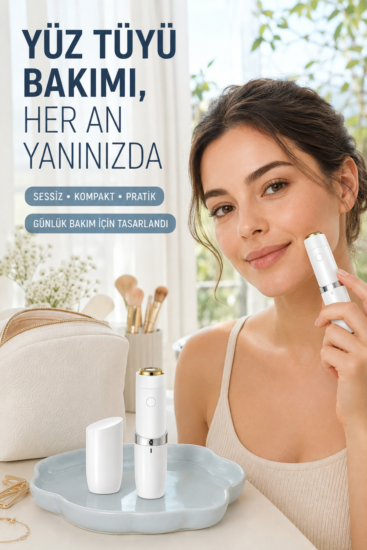 Kadın Mini Yüz Tüy Alma Cihazı – Kablosuz Elektrikli Yüz Epilatörü, Kaş ve Üst Dudak Tüy Temizleyici — rabera2773738 — تصویر 3 از 4