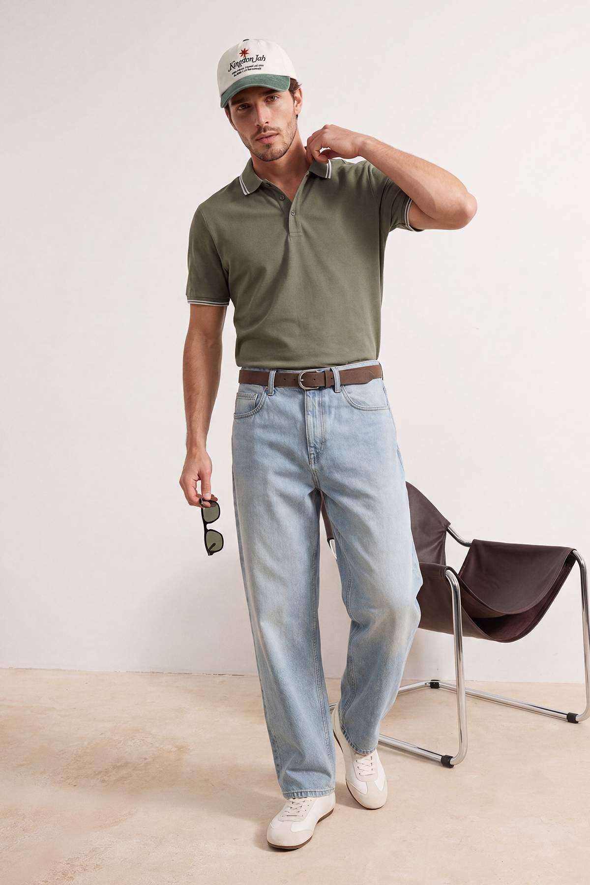 Trendyol Collection Green Regular Pike Stretch Fabric Knitwear Banded Polo Neck T-Shirt Tmnss26Po00052