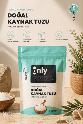 NETGURME Only İyotlu İnce Öğütülmüş Doğal Kaynak Tuzu 600 gr