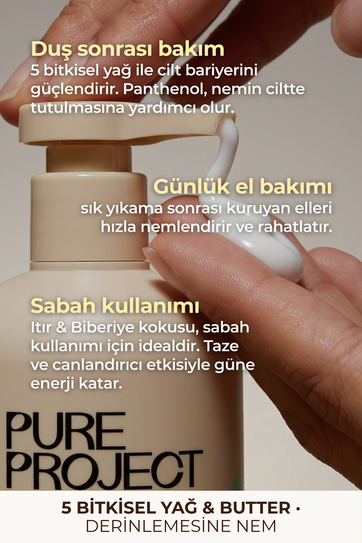 Itır & Biberiye El & Vücut Losyonu 300 ml | Kuruluk Karşıtı & Uzun Süreli Nemlendirme — 8682835806204 — تصویر 4 از 6