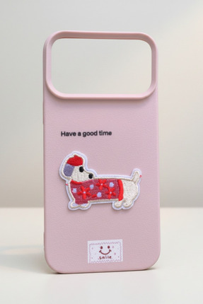 QUSCHU iPhone 17 Pro Uyumlu Kawaii Nakışlı Sevimli Köpek Figürlü Silikon Tele...