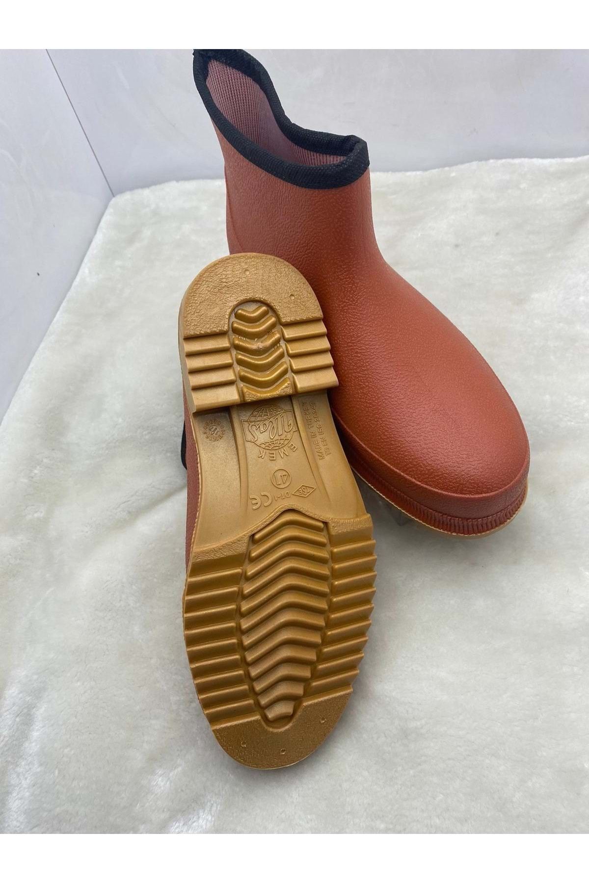 ÇİĞDEM KUNDURA Ulaş Turuncu Krep Bahçe Kısa Lastik Çizme Unisex görsel 5