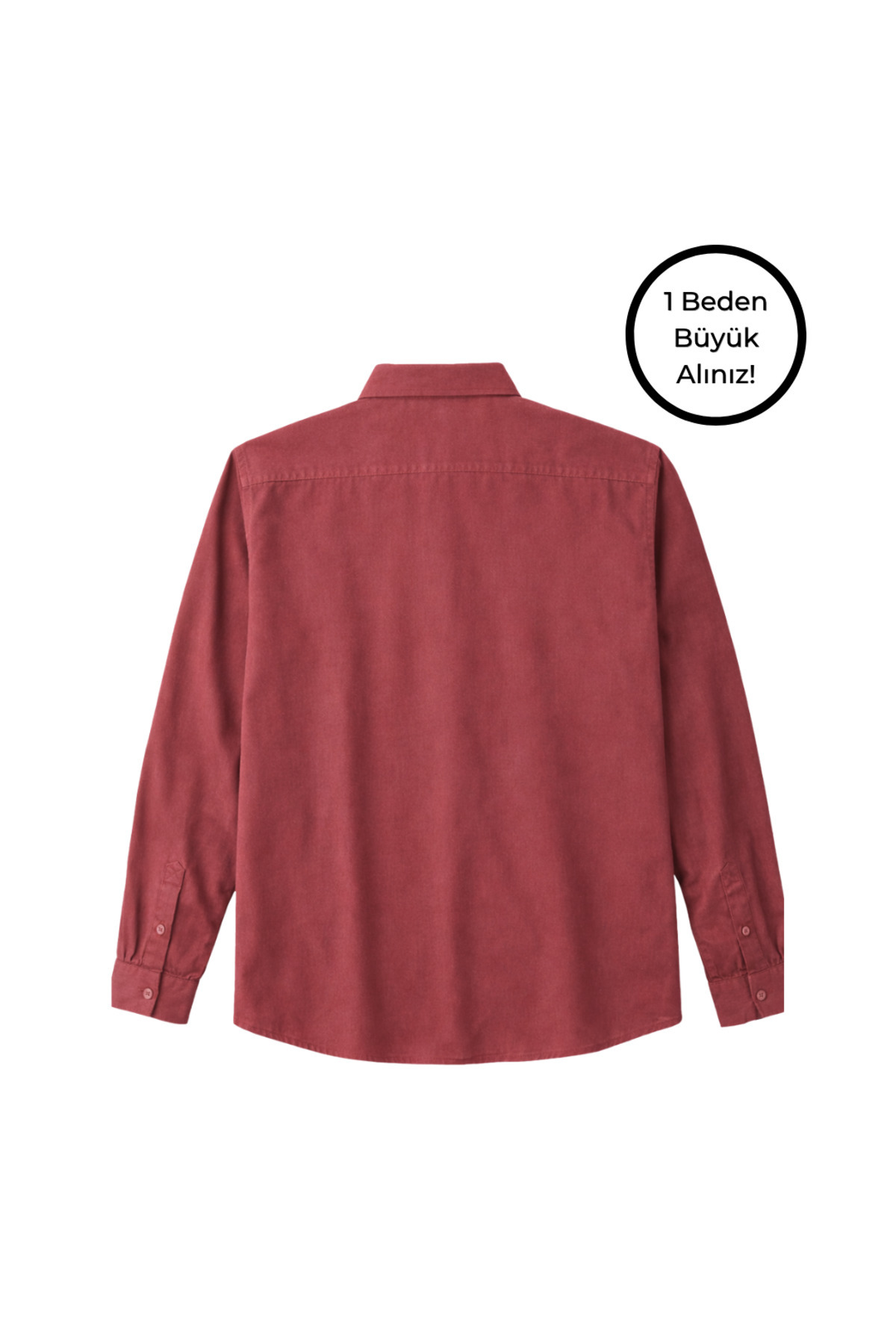 BattalModa Erkek Büyük Beden Bordo Uzun Kollu Gömlek 3XL-4XL-5XL-6XL görsel 5