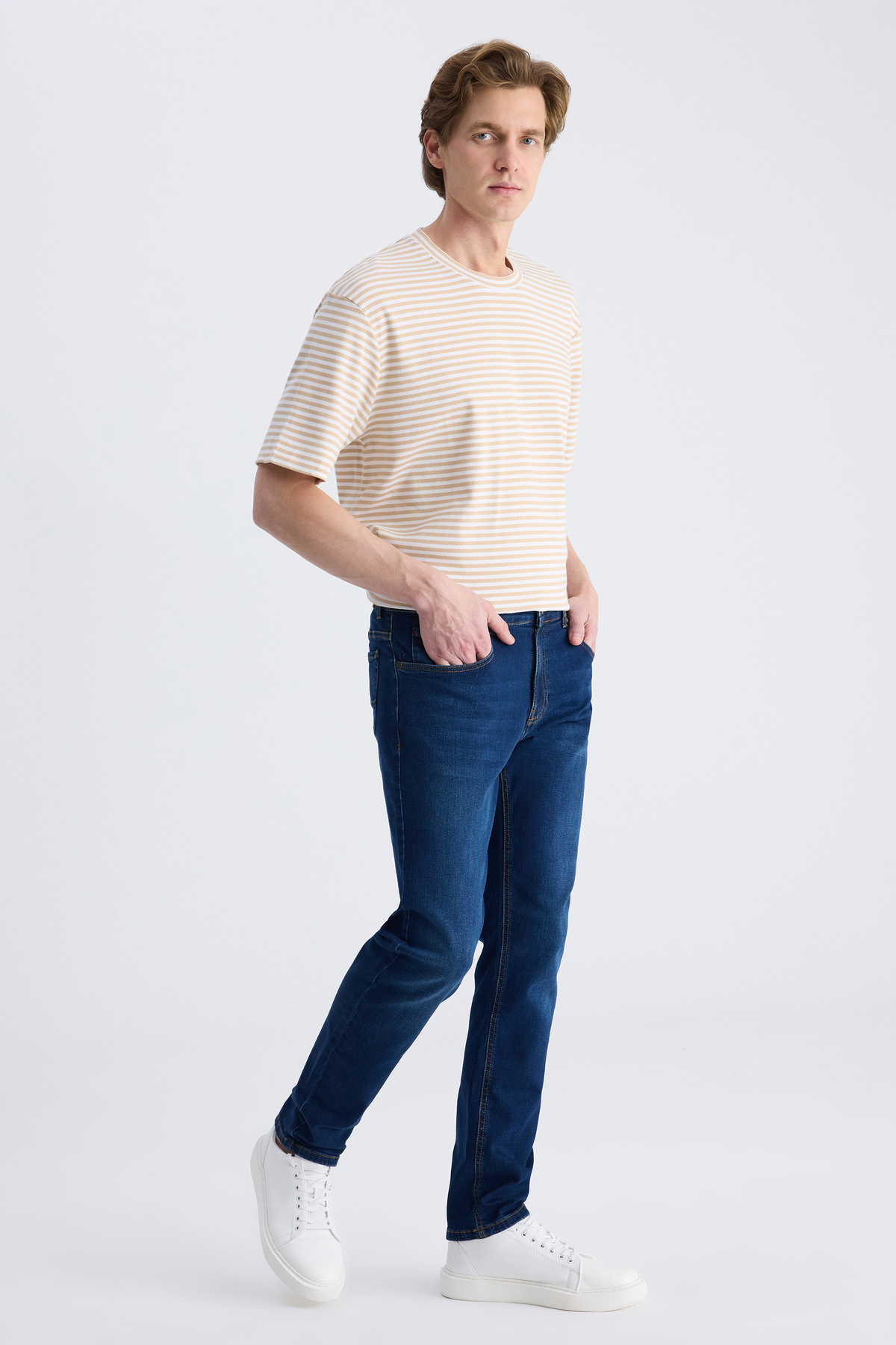 D'S Damat Ds Damat Slim Fit İndigo Pamuklu Denim Pantolon görsel 7