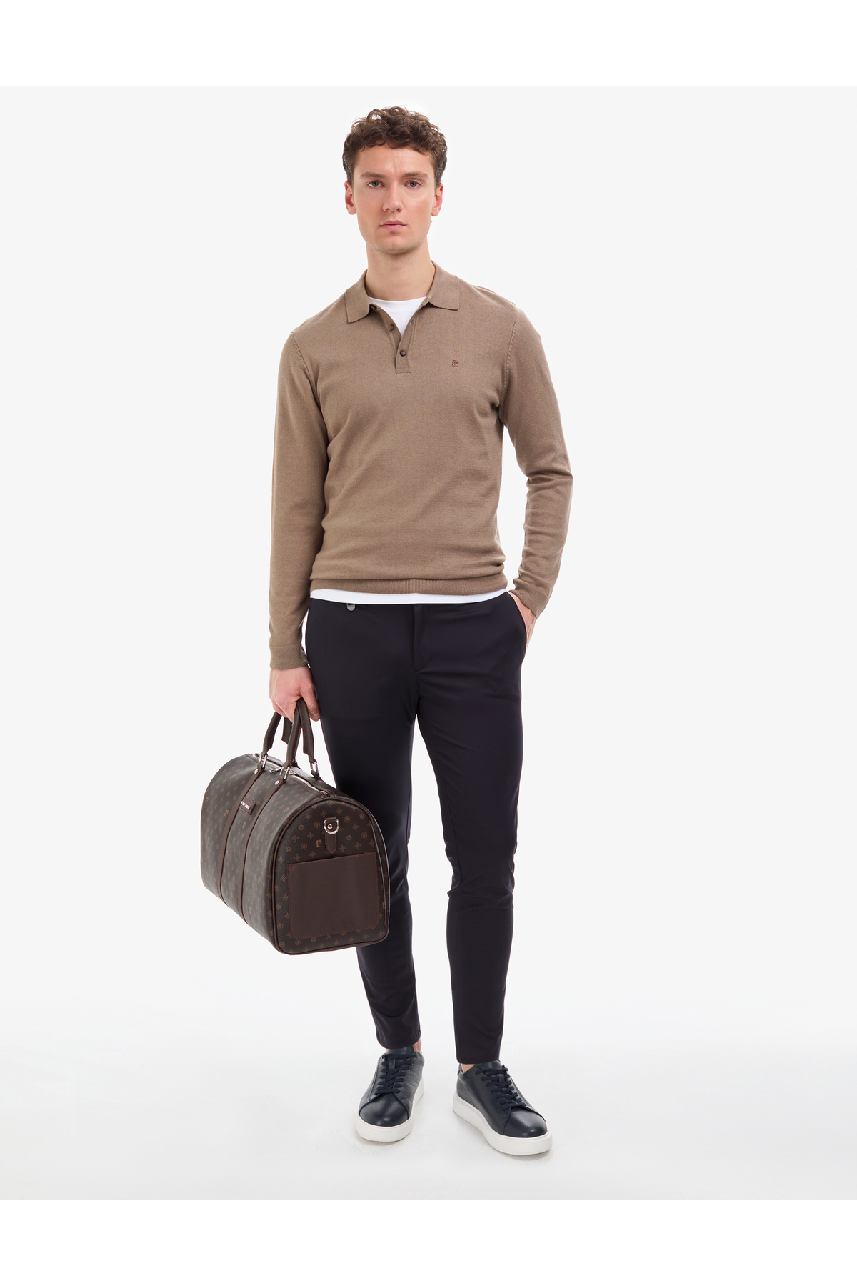 شلوار کلاسیک سرمه‌ای طرح Jogger با کمر کشی 50311582-VR033 پیر کاردین شلوار Pierre Cardin
