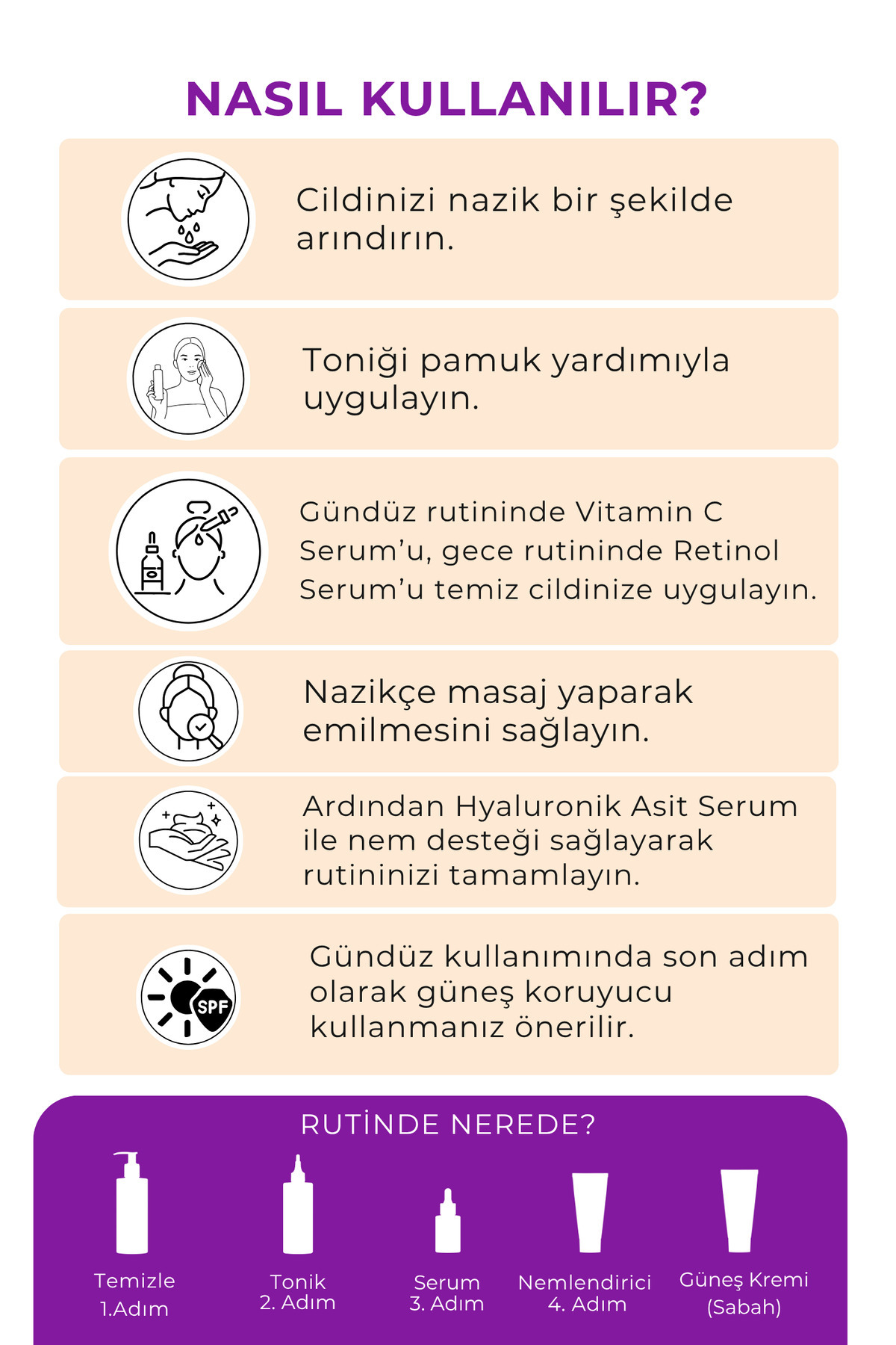 Vitamin C Retinol ve Hyaluronic Acid Serum Seti 30 ml x3 — ST00007 — تصویر 4 از 4