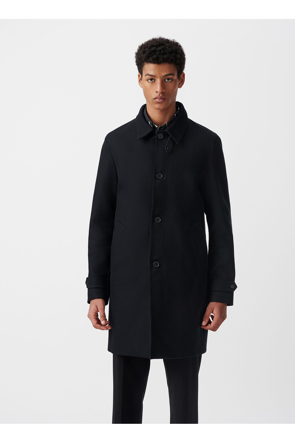 İkks Siyah Erkek Regular Fit Trençkot MZ44153 görsel 4
