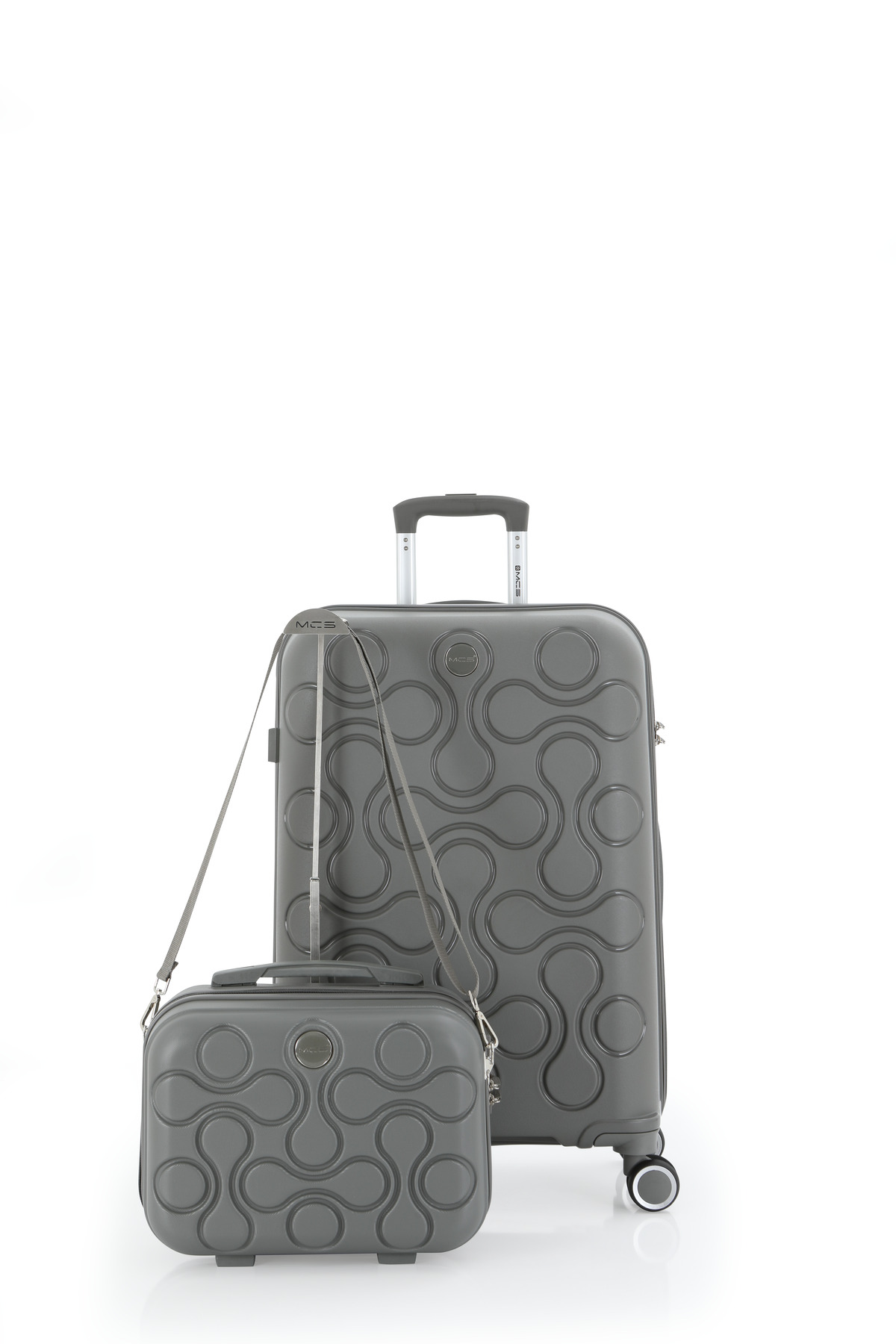 MCS Polypropylene 2-Piece Suitcase Set Medium & Makeup V376