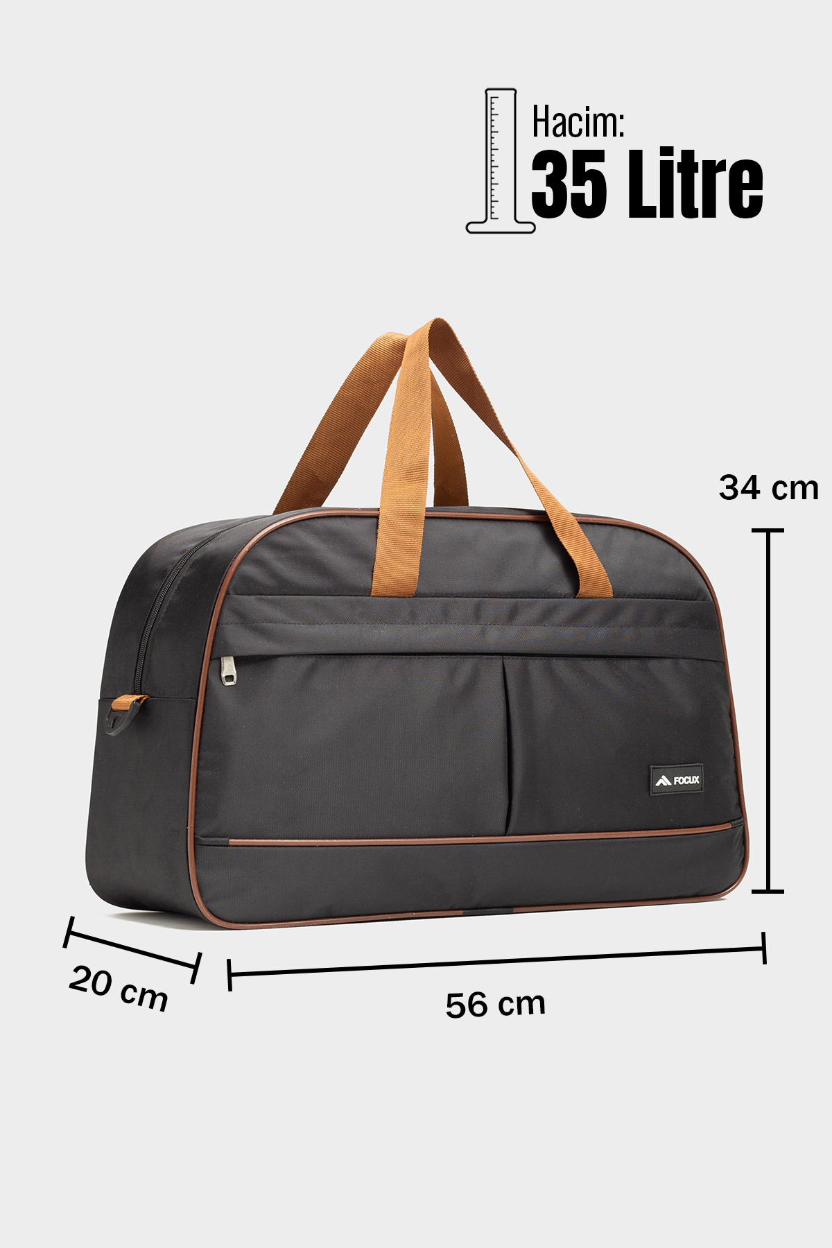 FOCUX -01 Klasik Seyahat Valizi Spor Hastane Çantası Annebebek Çantası bavul SİYAH görsel 5