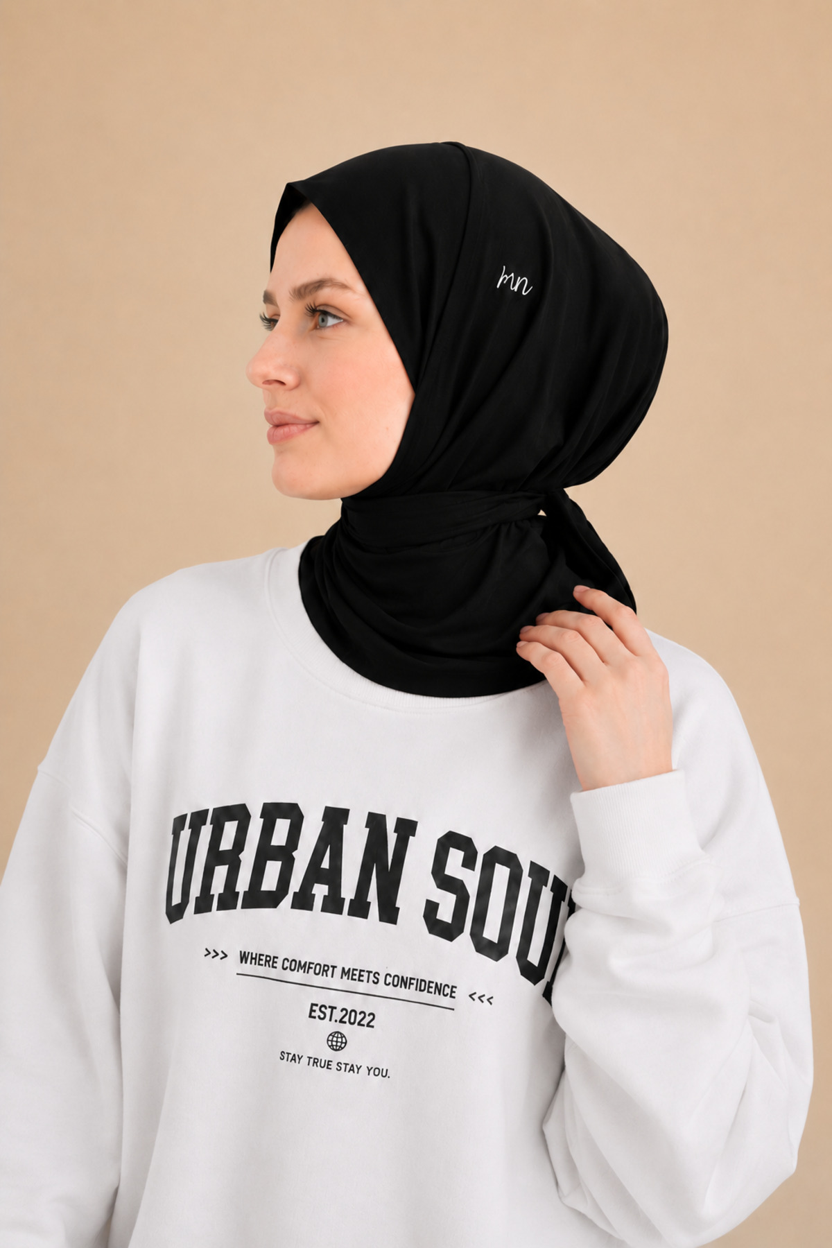 Merve Nayir Siyah Athletic Hijab Spor Tesettür Bone - Günlük ve Antrenman Kullanımına Uygun