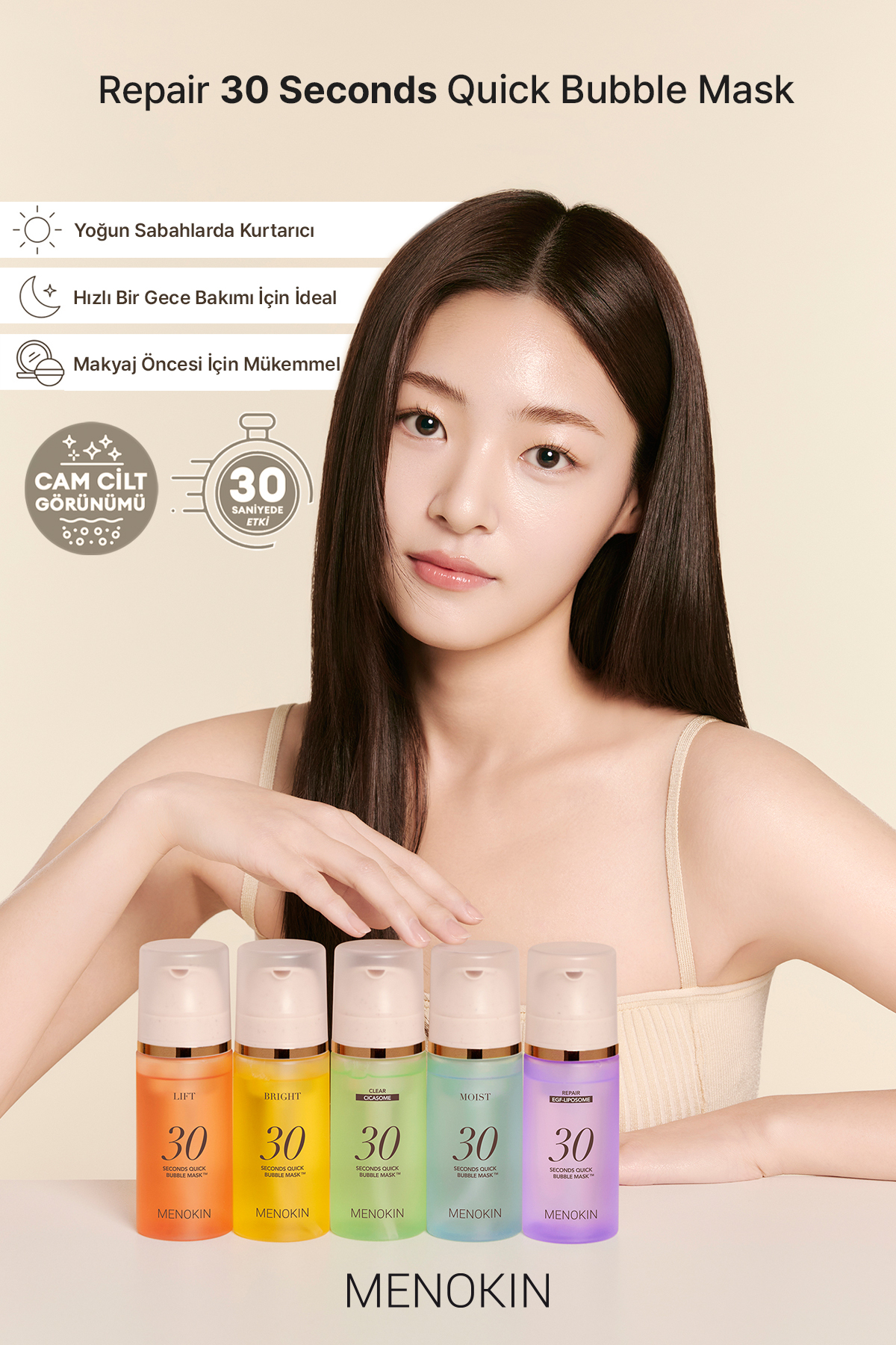 Aydınlık&Sıkı Görünüm Sunan Kolajen İçerikli Köpük Maske 30 Seconds Quick Bubble Mask (Lift) — 8809739130116 — تصویر 8 از 8