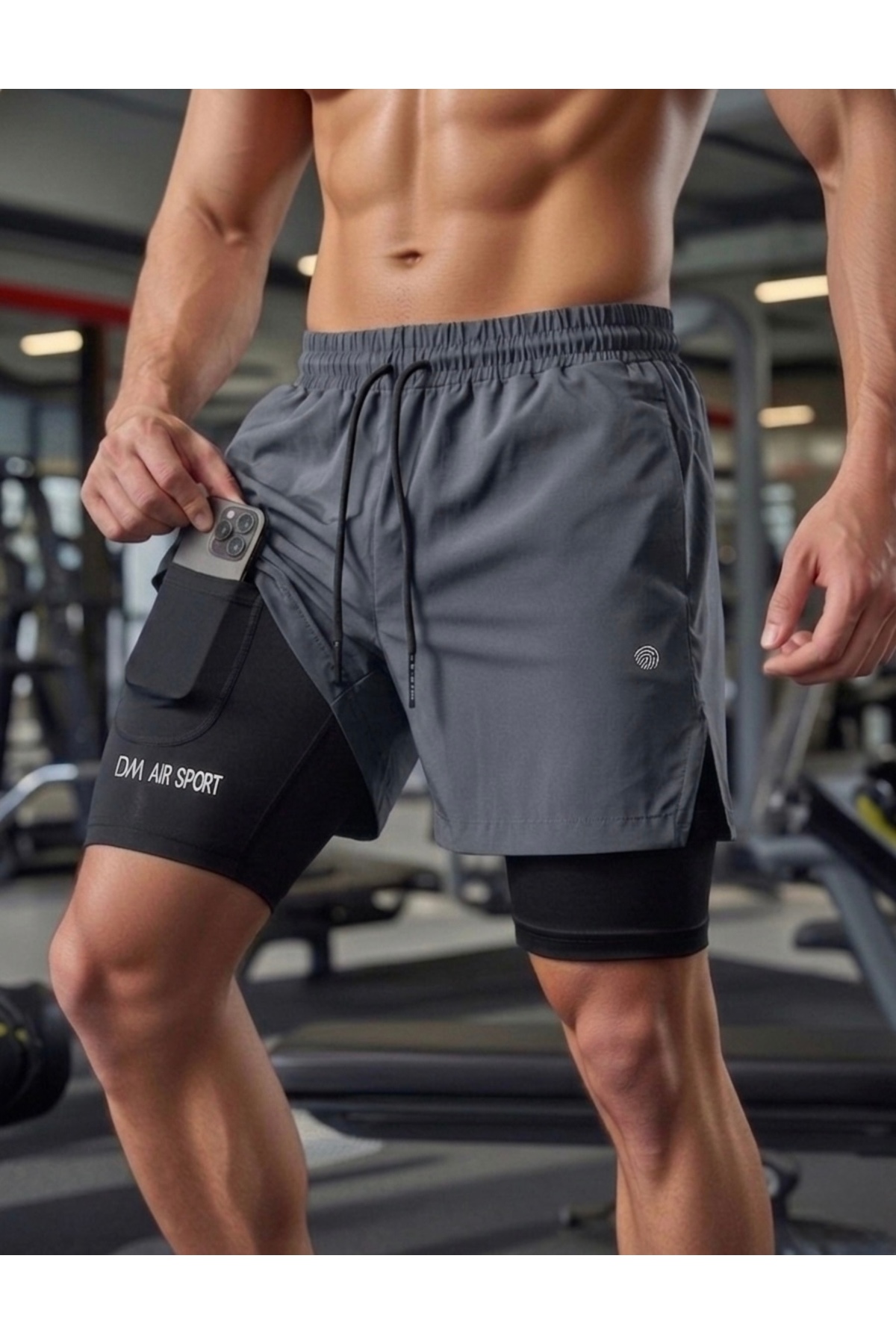 2 In 1 Shorts Fast Dry Micropoly phone pocket towel rack Gym And Fitness Extra Inner Mesh Lined Outdoor Leggings Shorts